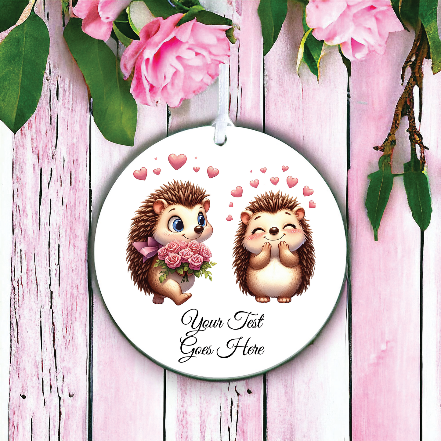 Personalised Animal Couple Hedgehogs Decoration