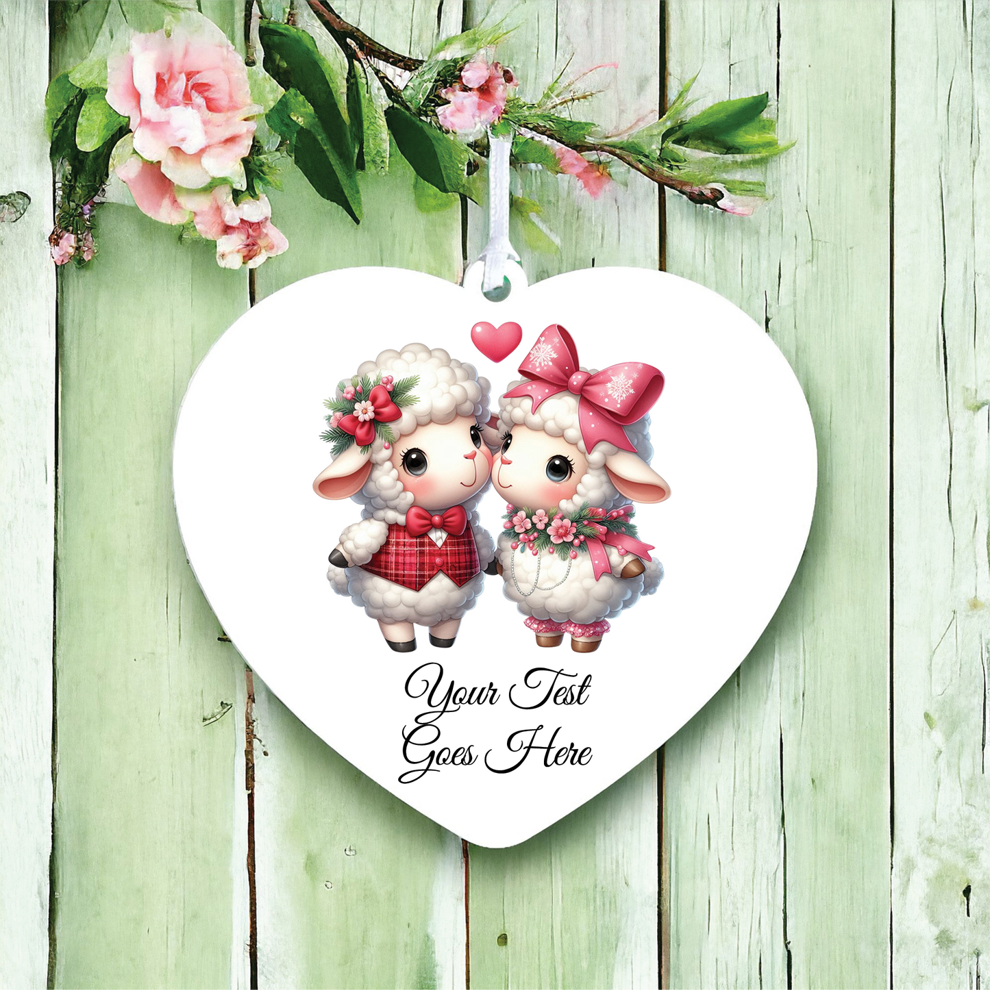 Personalised Animal Couple Sheep Decoration