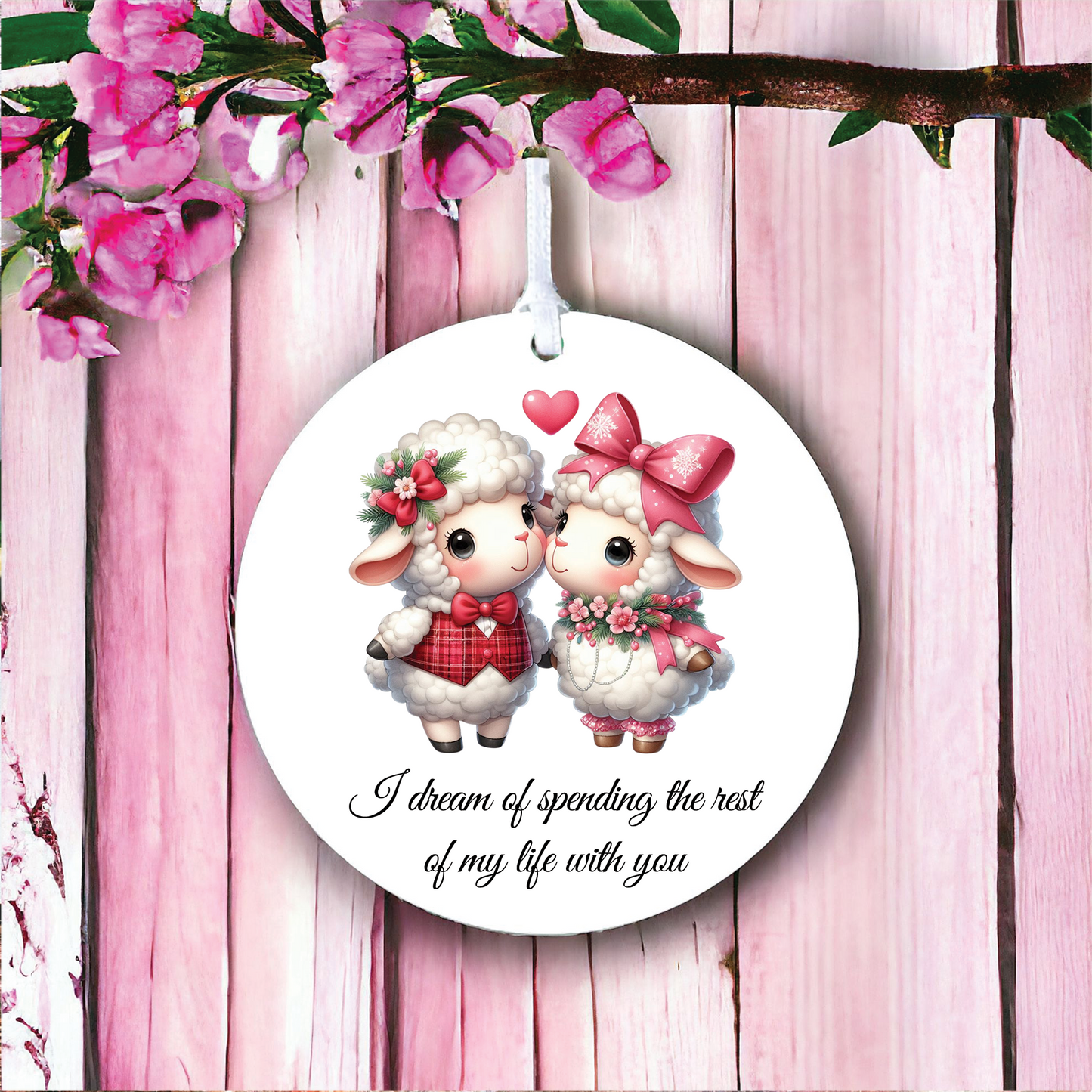 Personalised Animal Couple Sheep Decoration