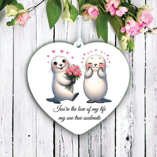 Personalised Animal Couple Seal Decoration