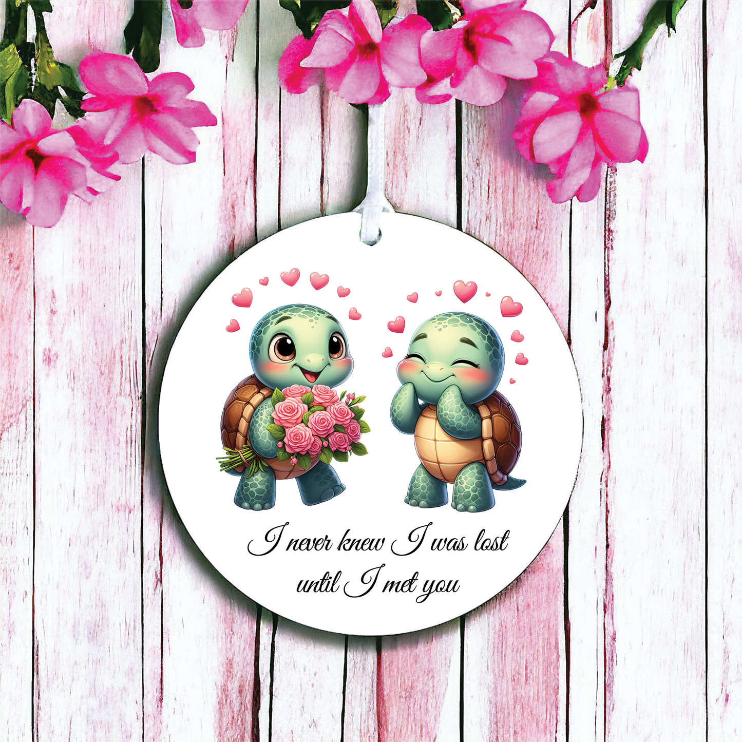 Personalised Animal Couple Turtle Decoration