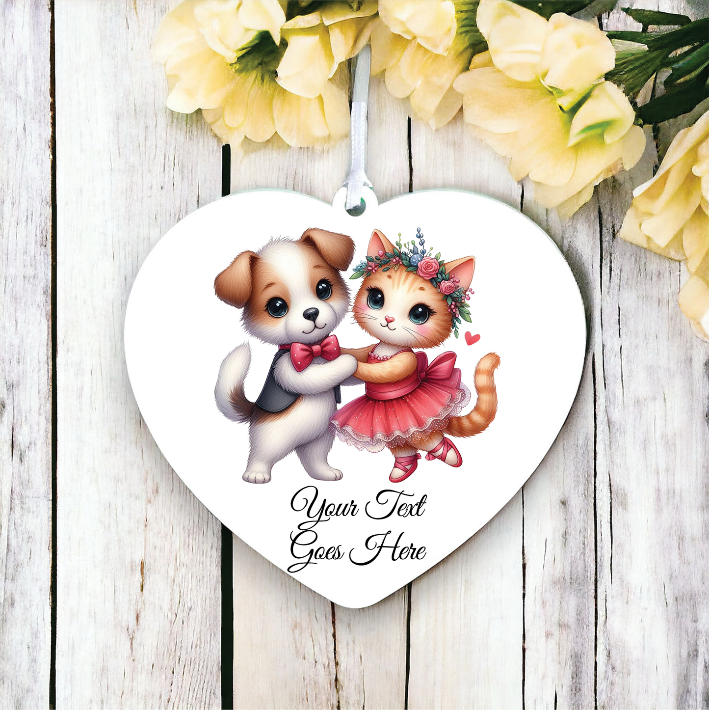 Personalised Animal Couple Cat and Dog Decoration