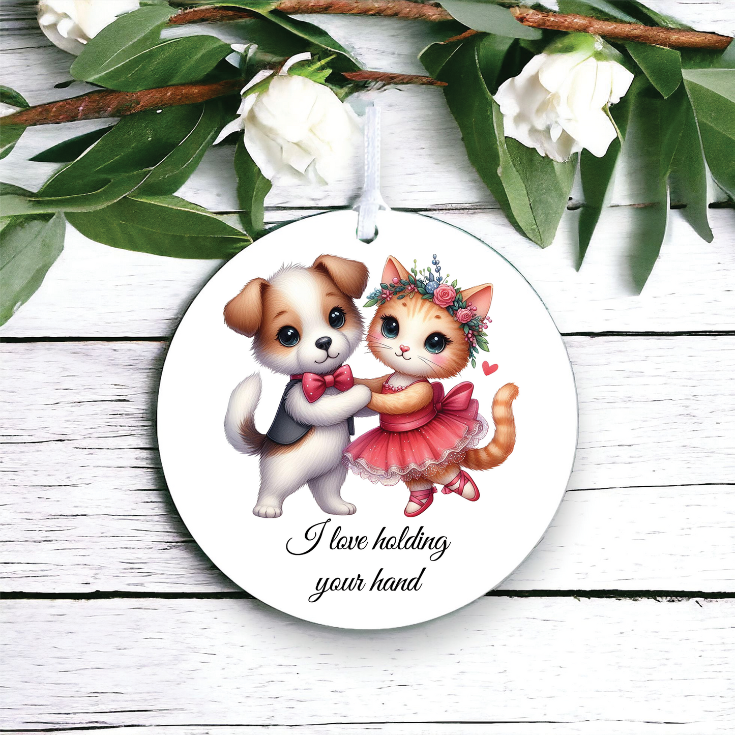 Personalised Animal Couple Cat and Dog Decoration