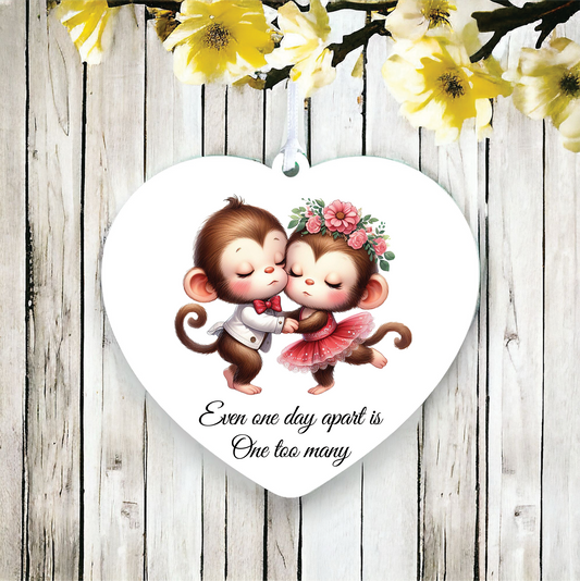 Personalised Animal Couple Monkey Decoration