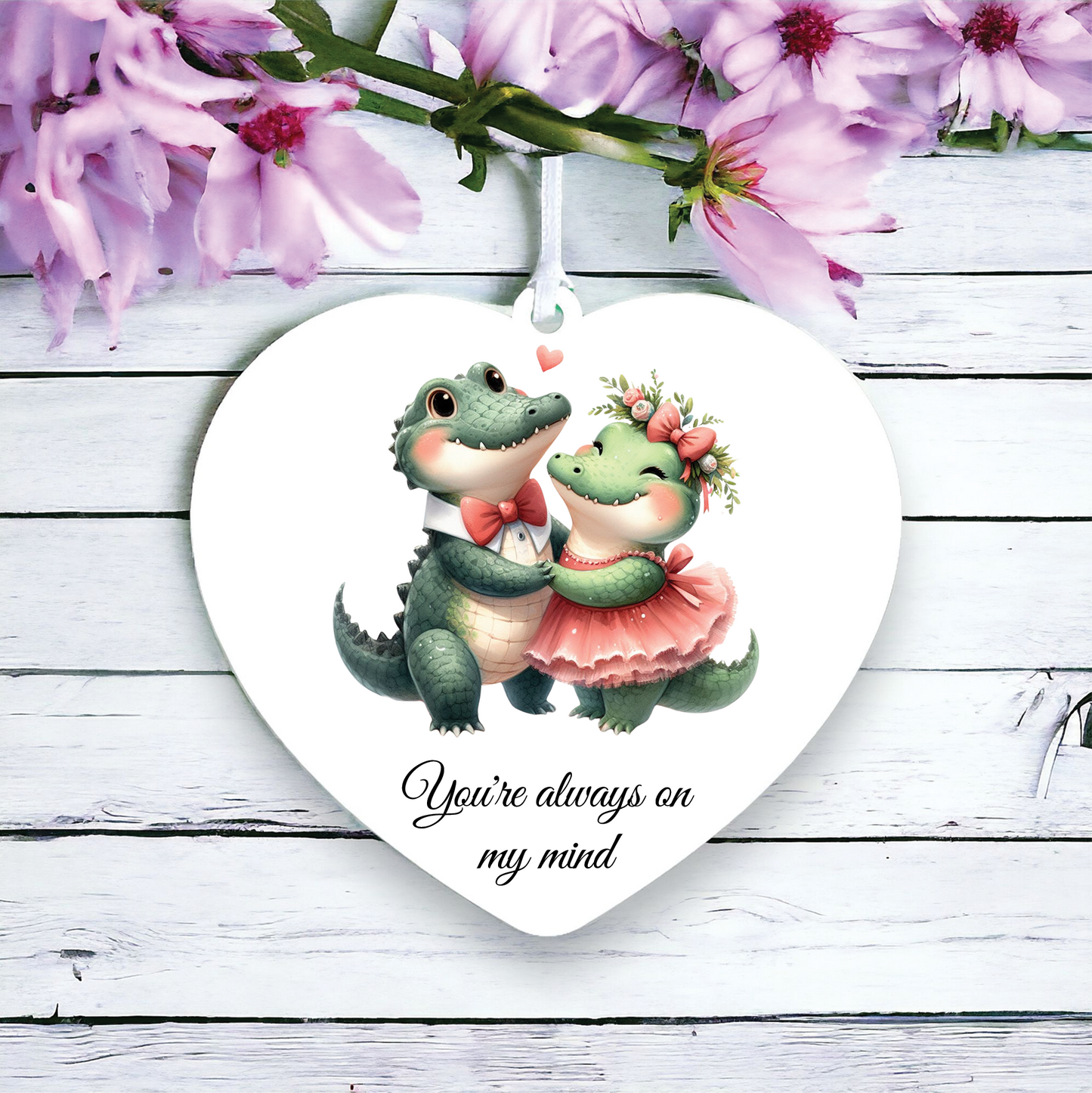 Personalised Animal Couple Crocodile Decoration