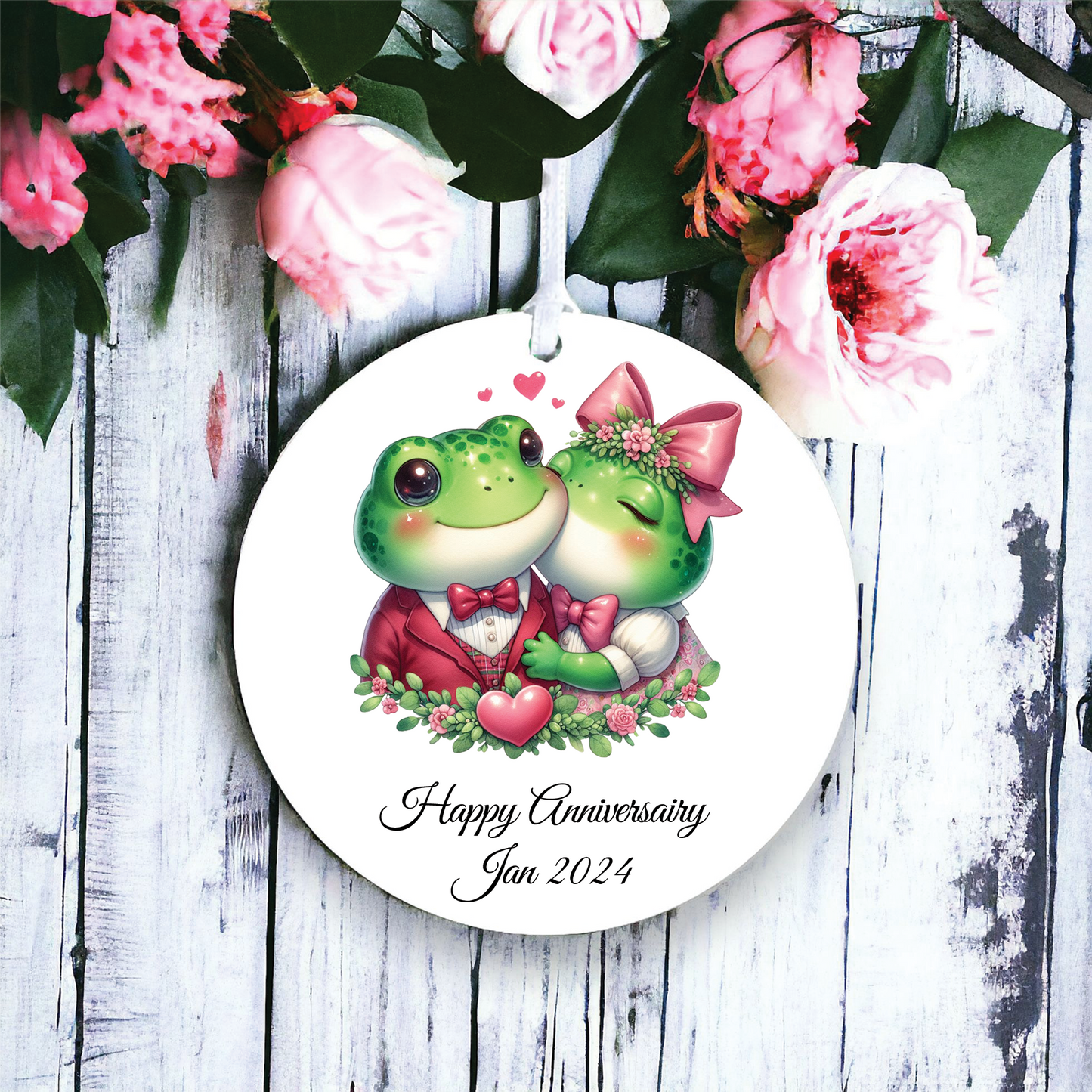 Personalised Animal Couple Frogs Decoration