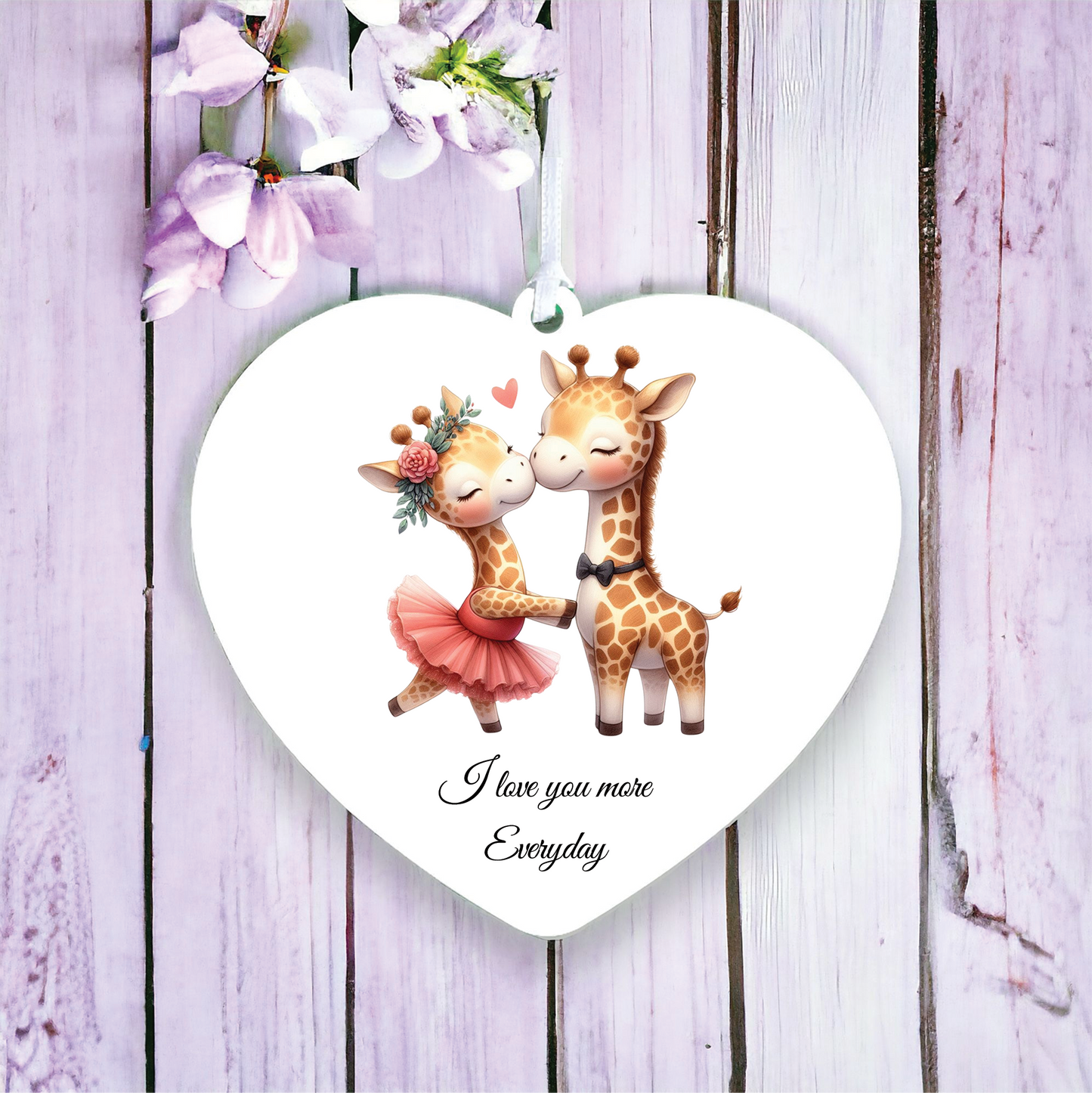 Personalised Animal Couple Giraffe Decoration