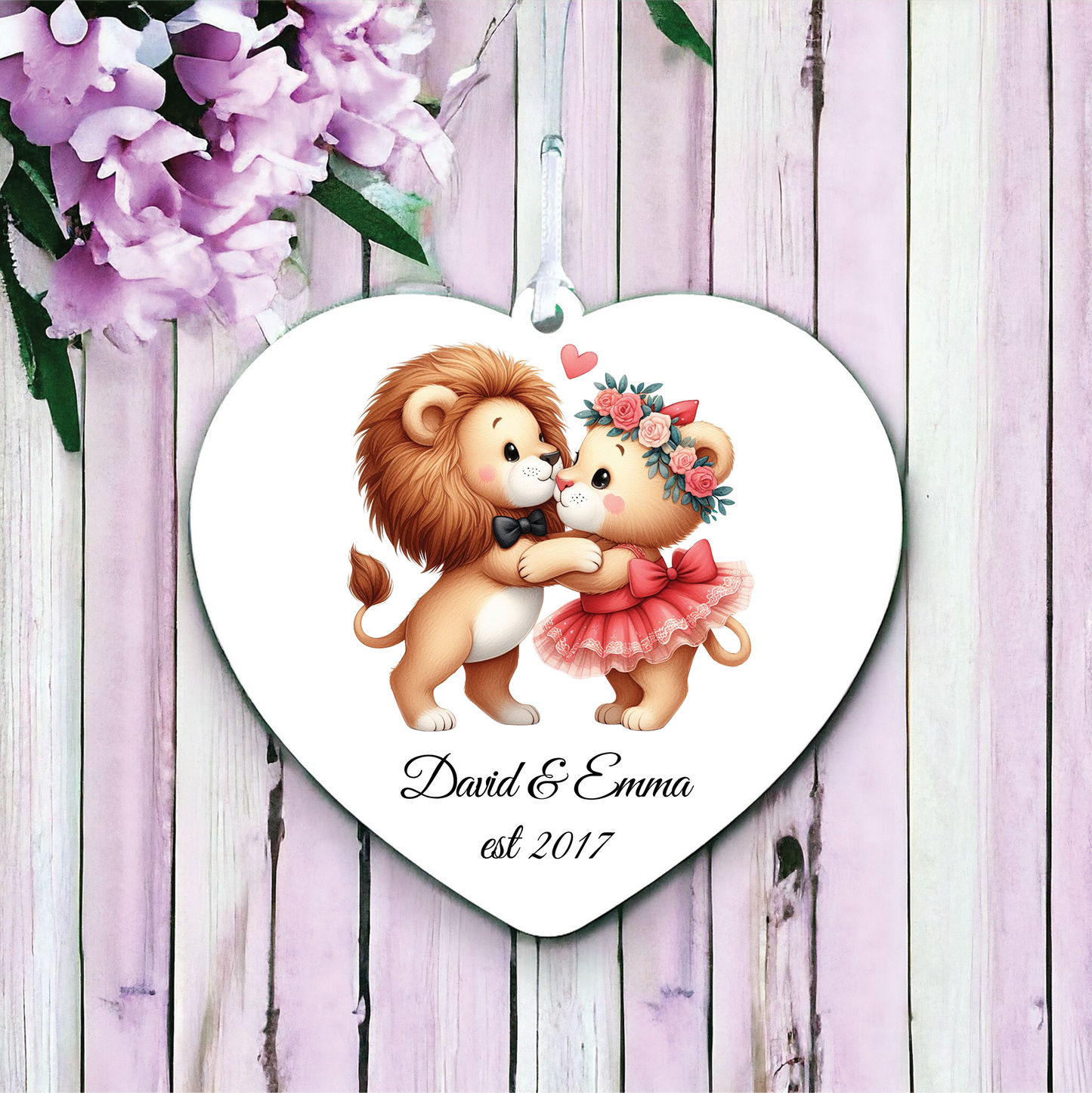 Personalised Animal Couple Lions Decoration