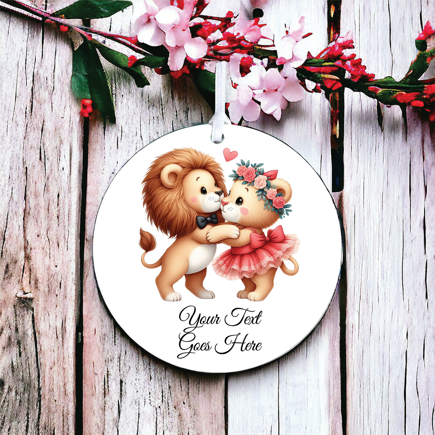 Personalised Animal Couple Lions Decoration