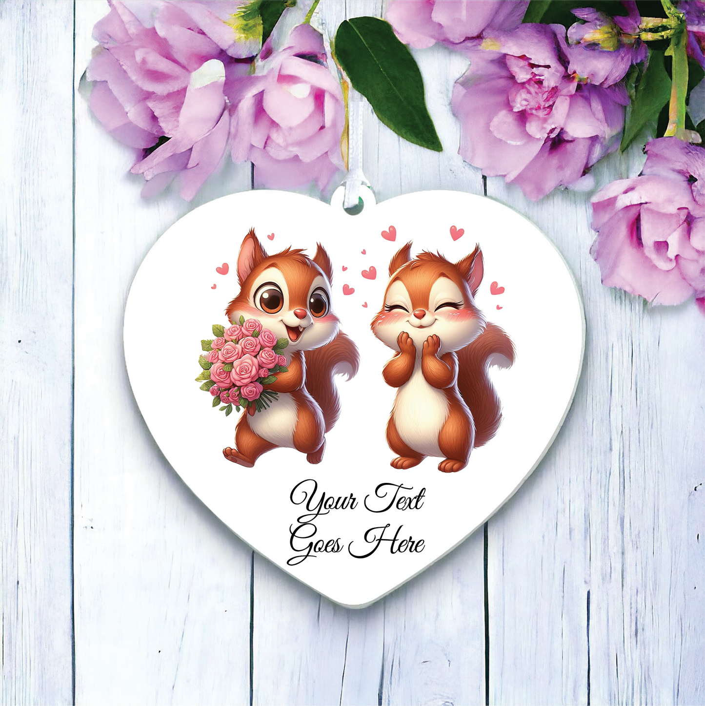 Personalised Animal Couple Squirrel Decoration