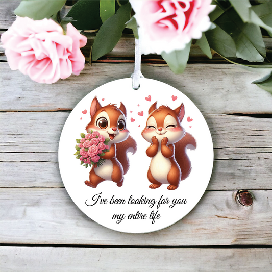 Personalised Animal Couple Squirrel Decoration