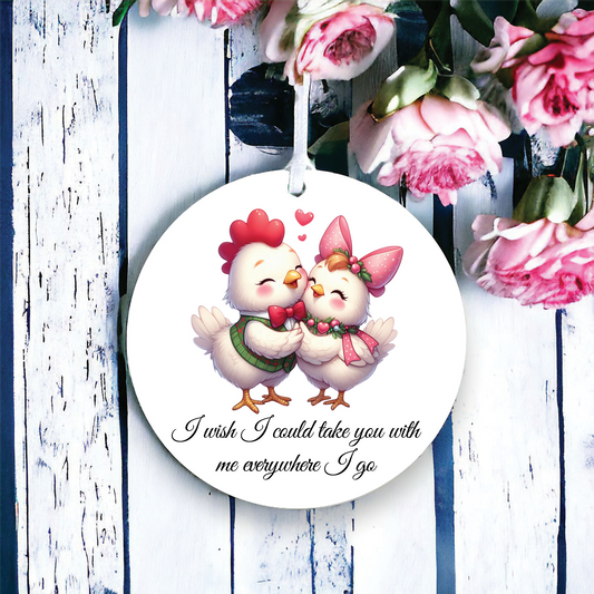 Personalised Animal Couple Chickens Decoration