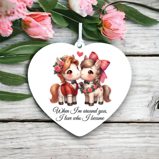 Personalised Animal Couple Horses Decoration