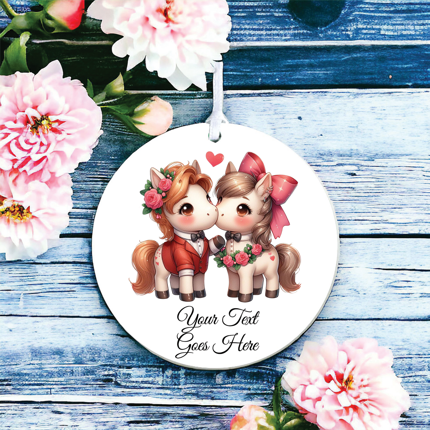 Personalised Animal Couple Horses Decoration