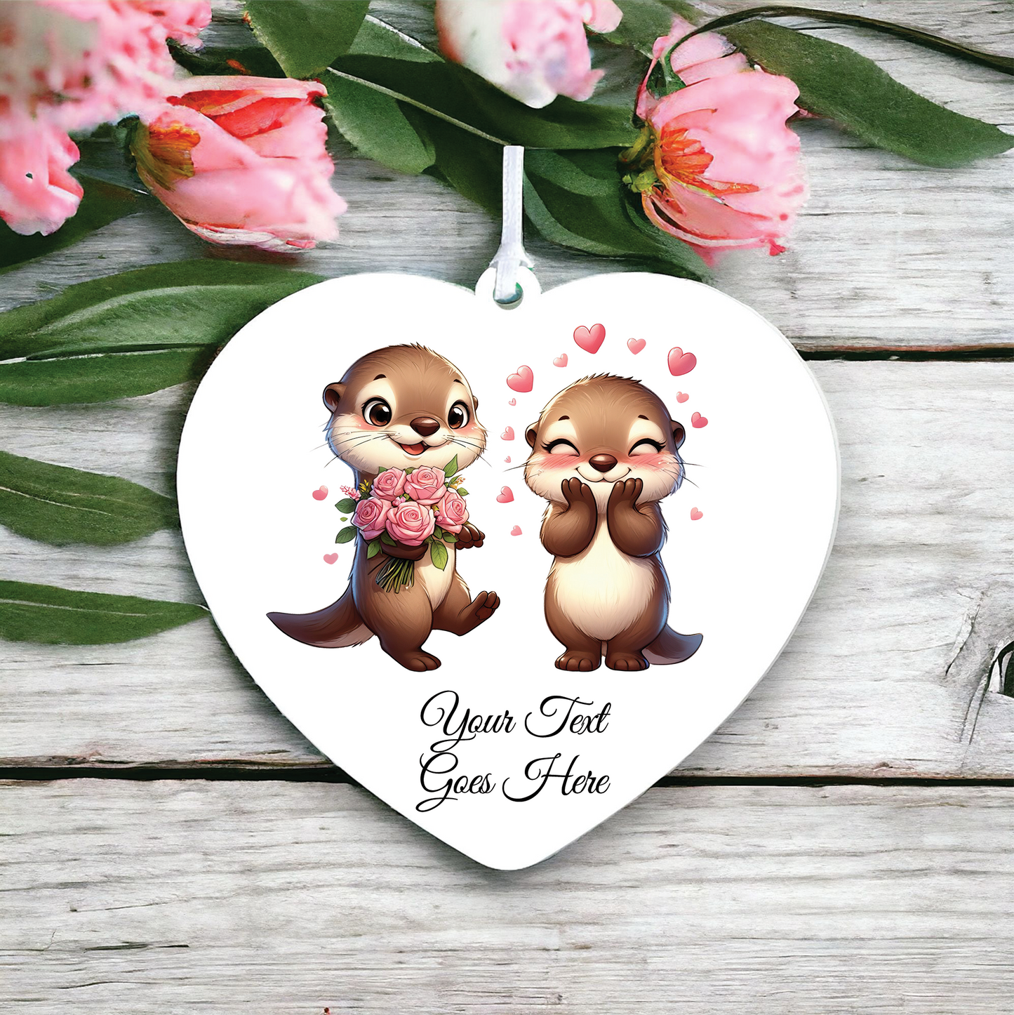 Personalised Animal Couple Otter Decoration