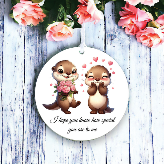 Personalised Animal Couple Otter Decoration