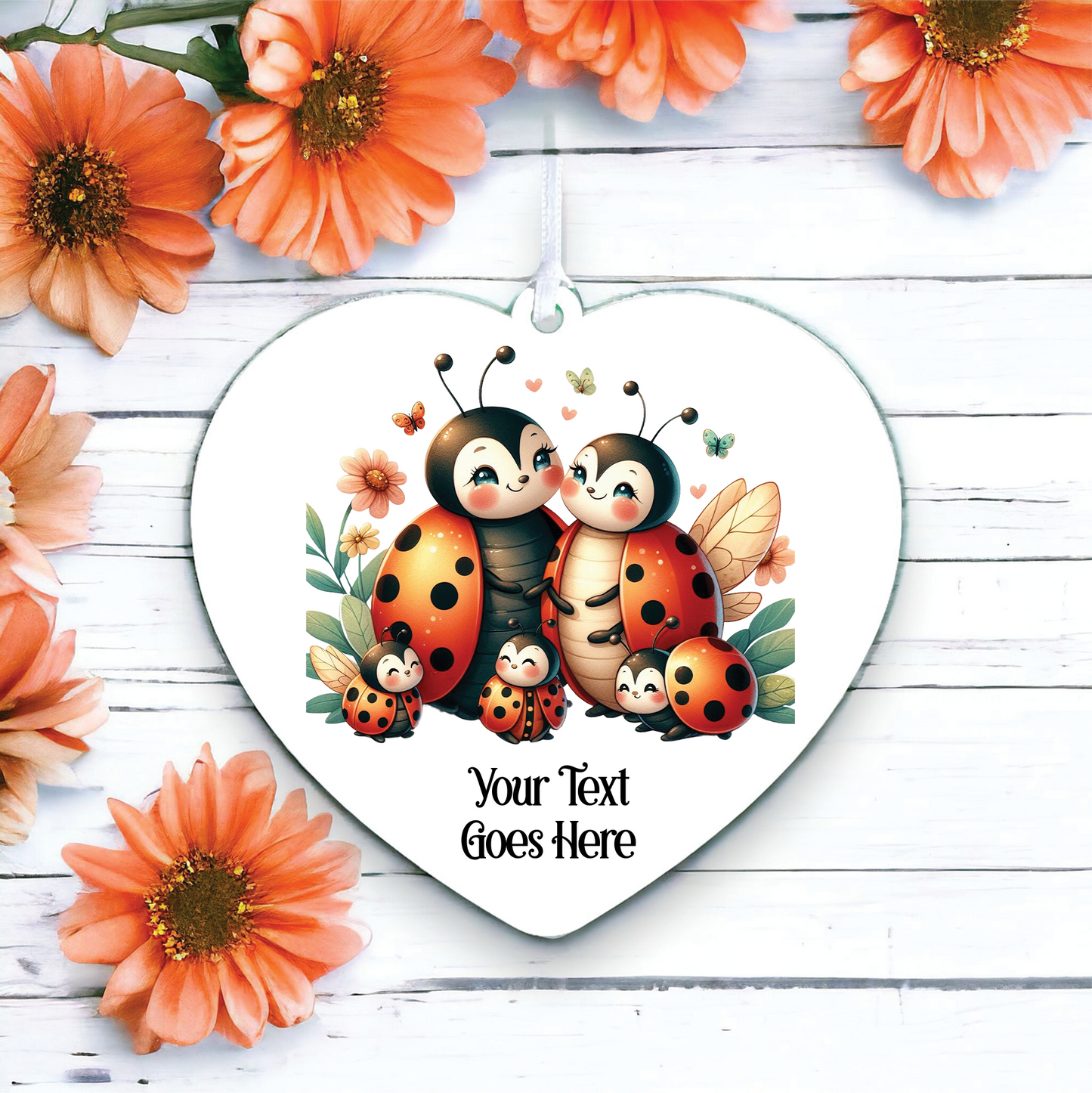 Personalised Cute Ladybird Family Love Decoration