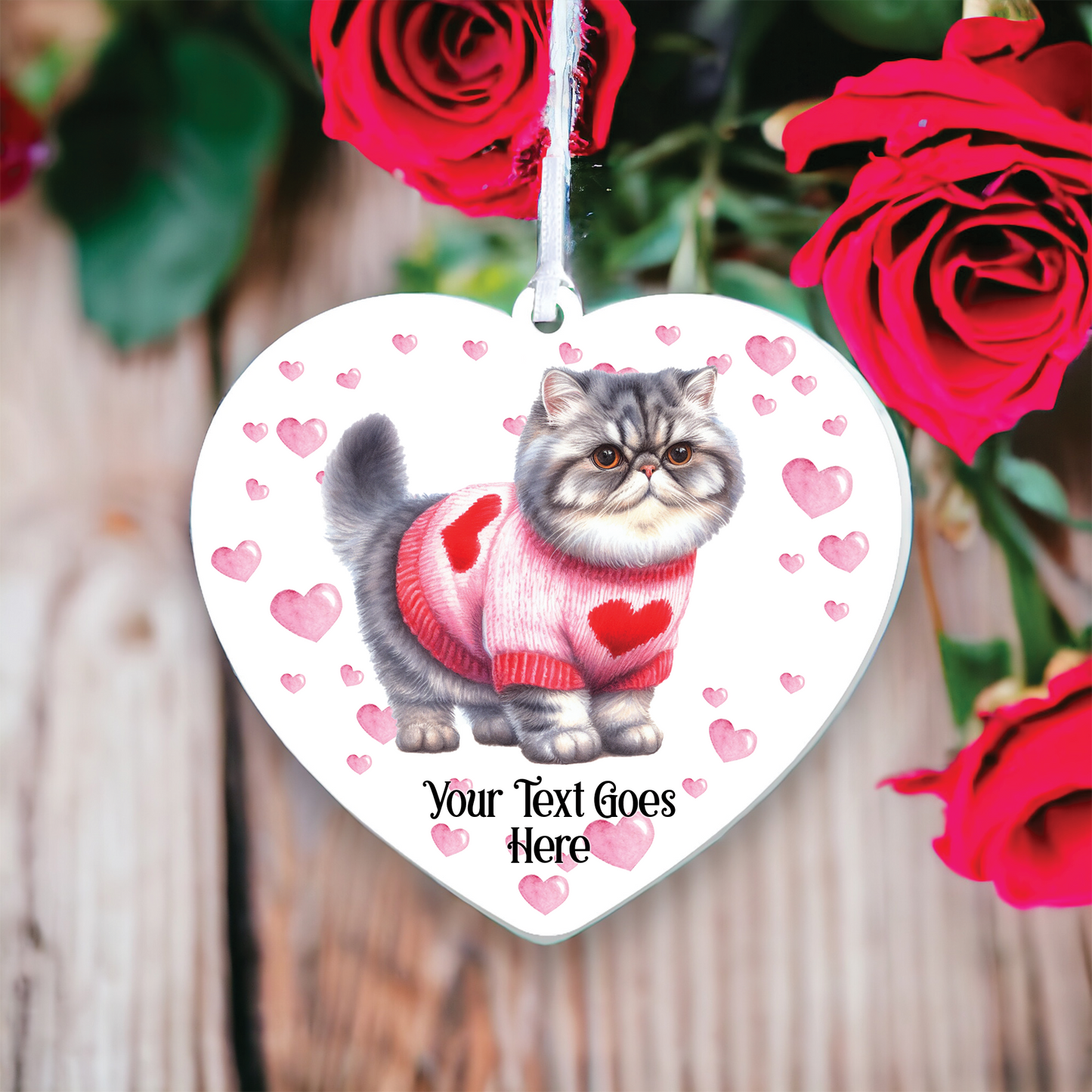 Personalised Persian Cat Love Decoration