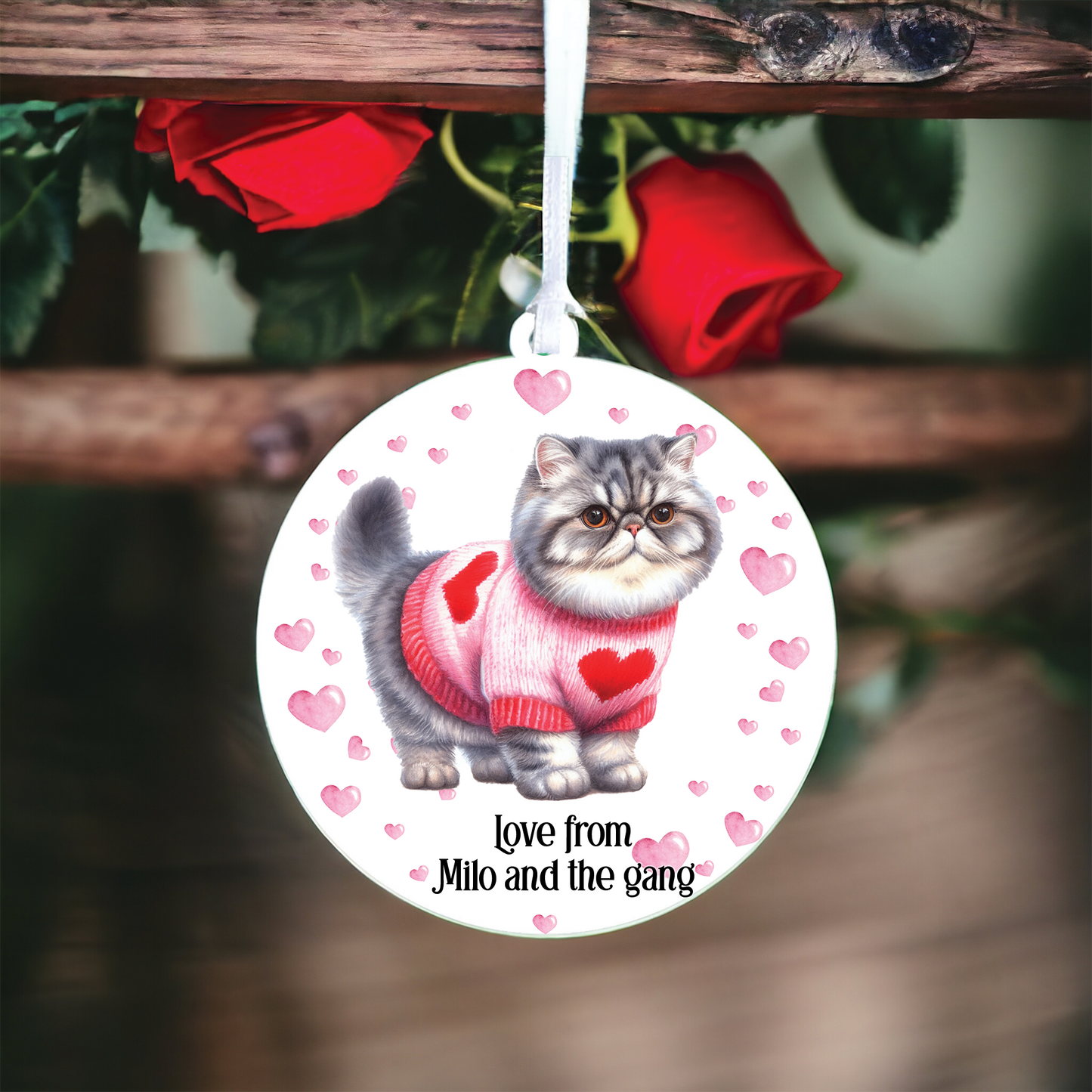 Personalised Persian Cat Love Decoration