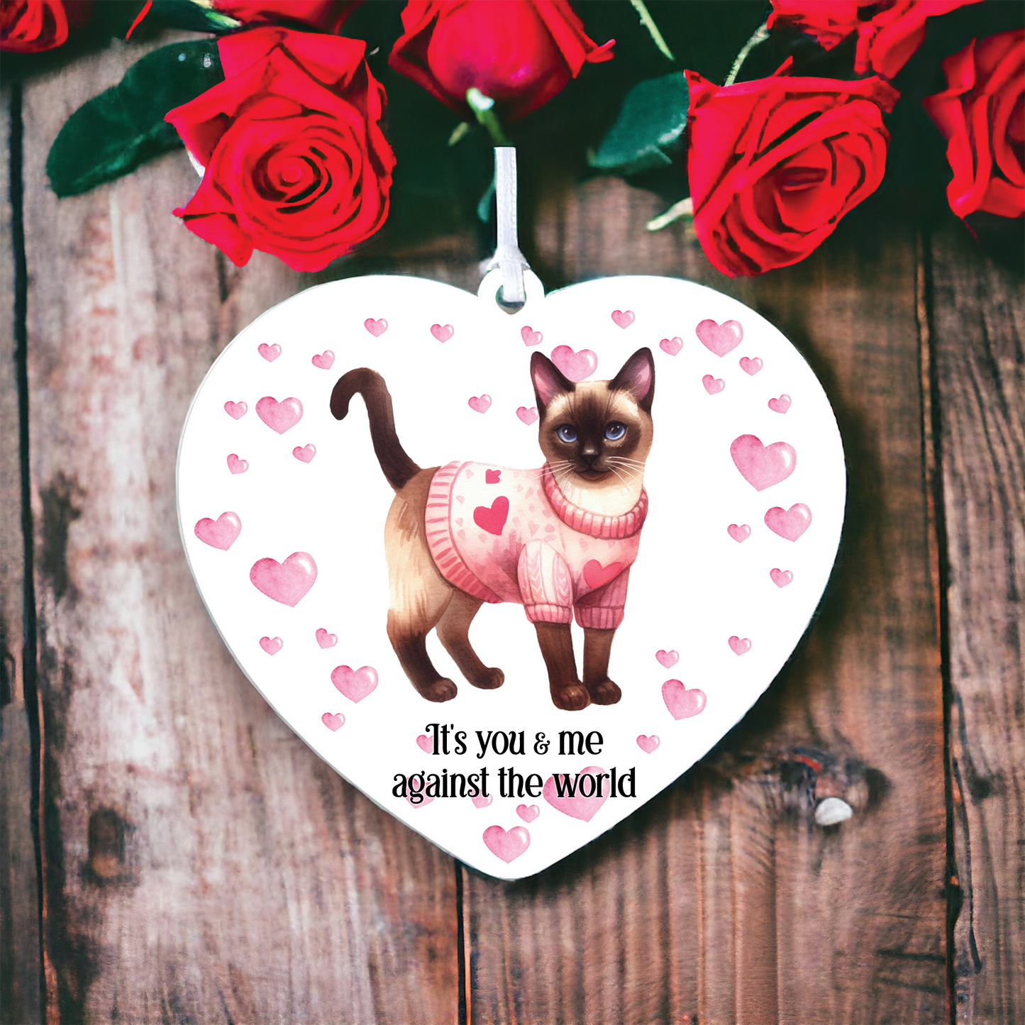 Personalised Siamese Cat Love Decoration