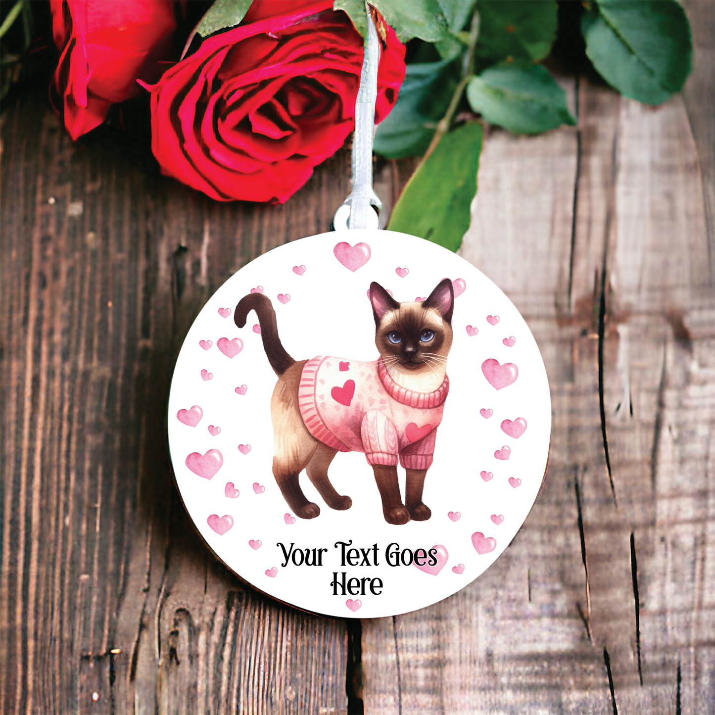 Personalised Siamese Cat Love Decoration