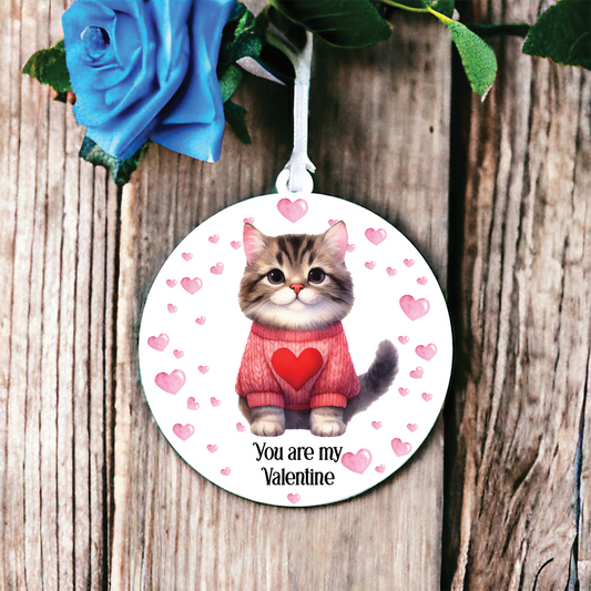 Personalised Tabby Cat Love Decoration B