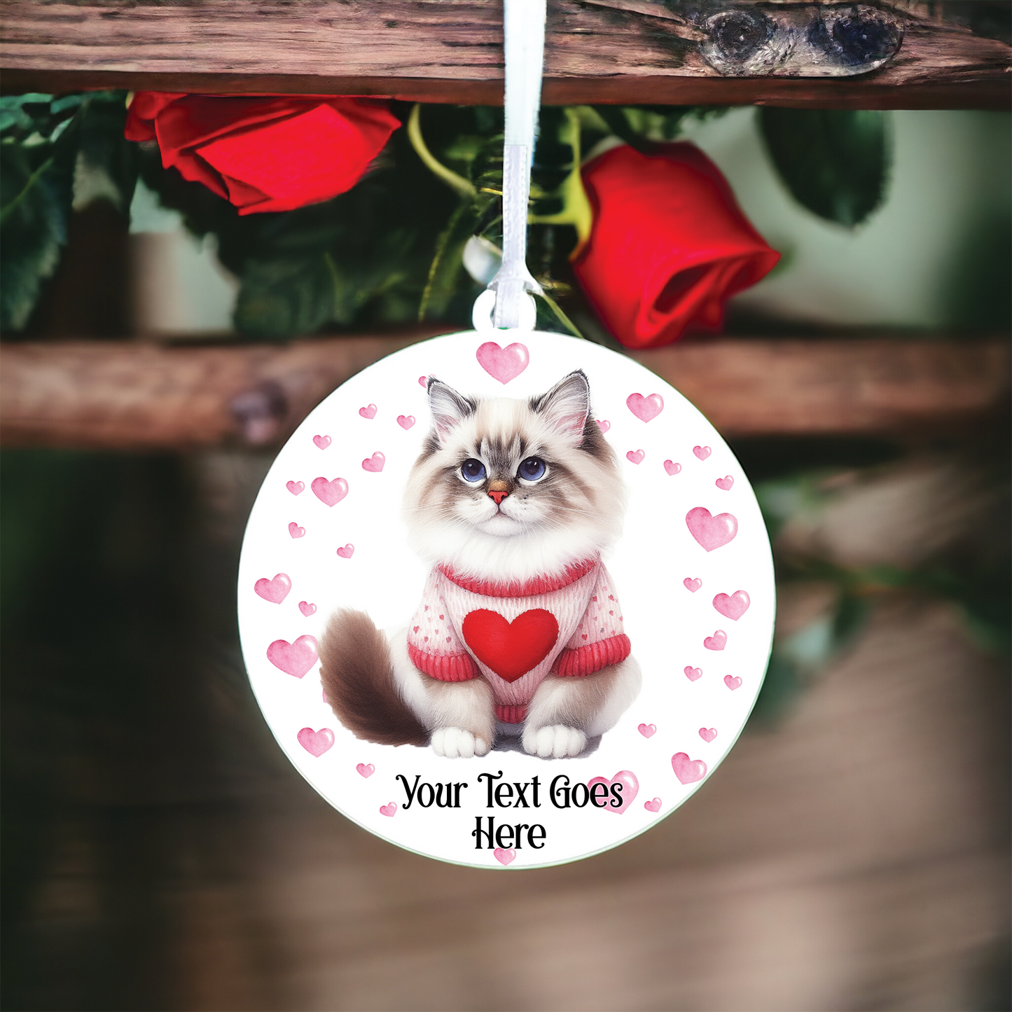 Personalised Ragdoll Cat Love Decoration