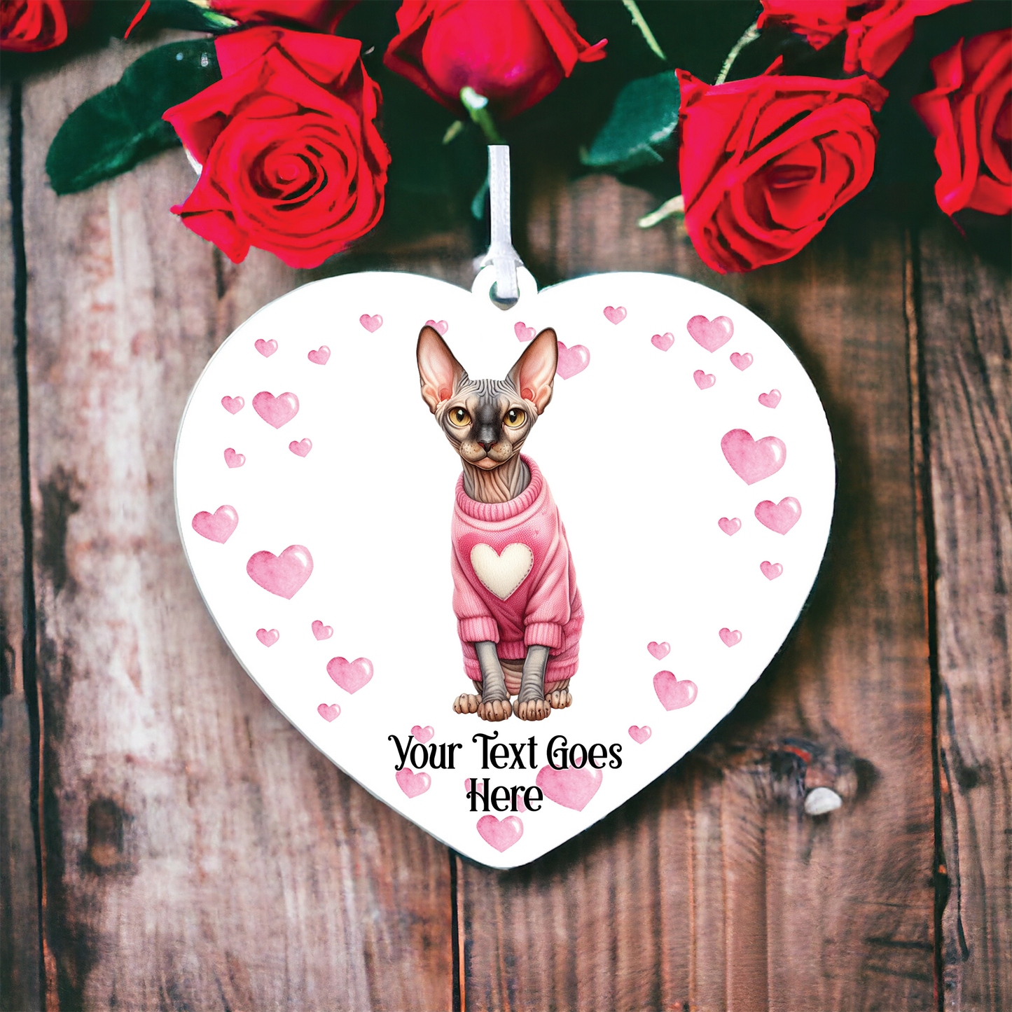 Personalised Sphynx Cat Love Decoration