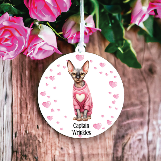 Personalised Sphynx Cat Love Decoration