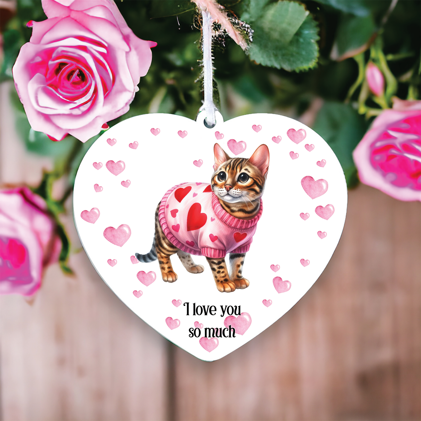 Personalised Bengal Cat Love Decoration