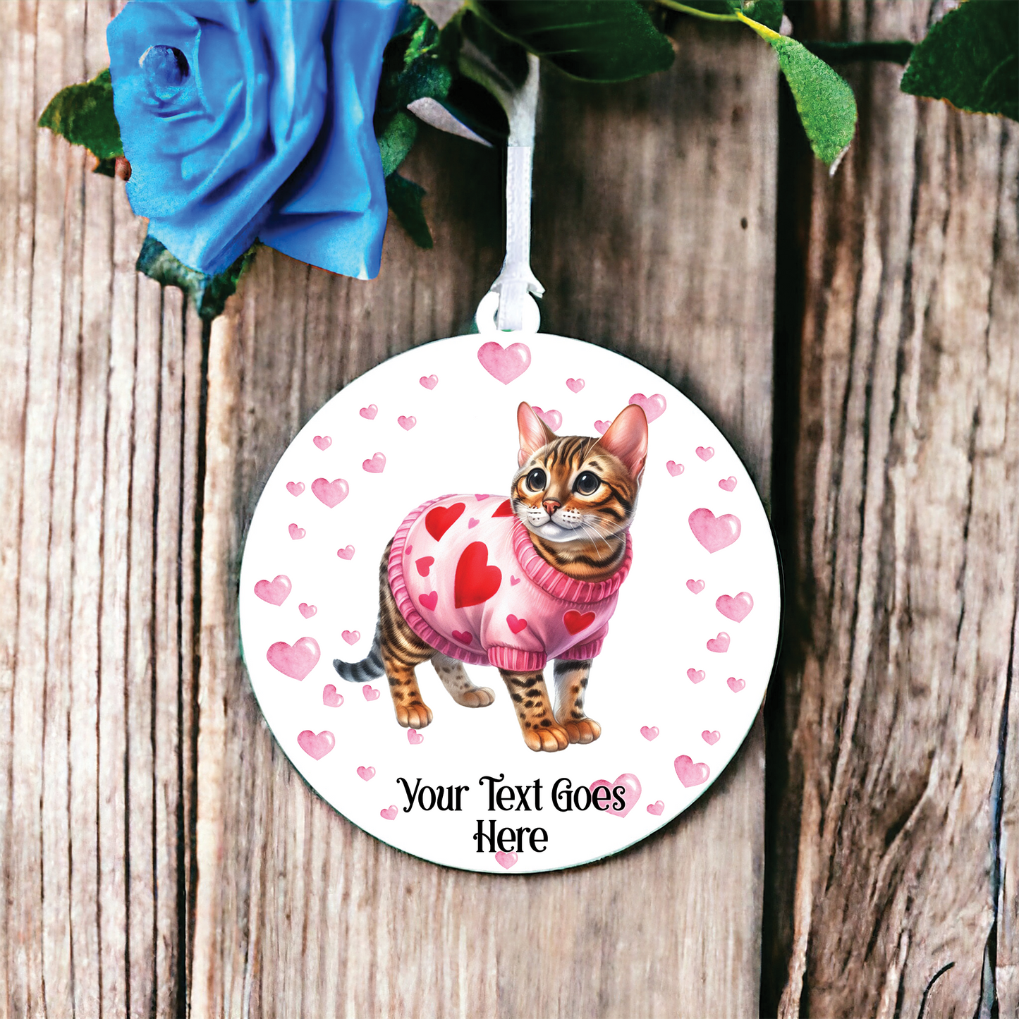 Personalised Bengal Cat Love Decoration