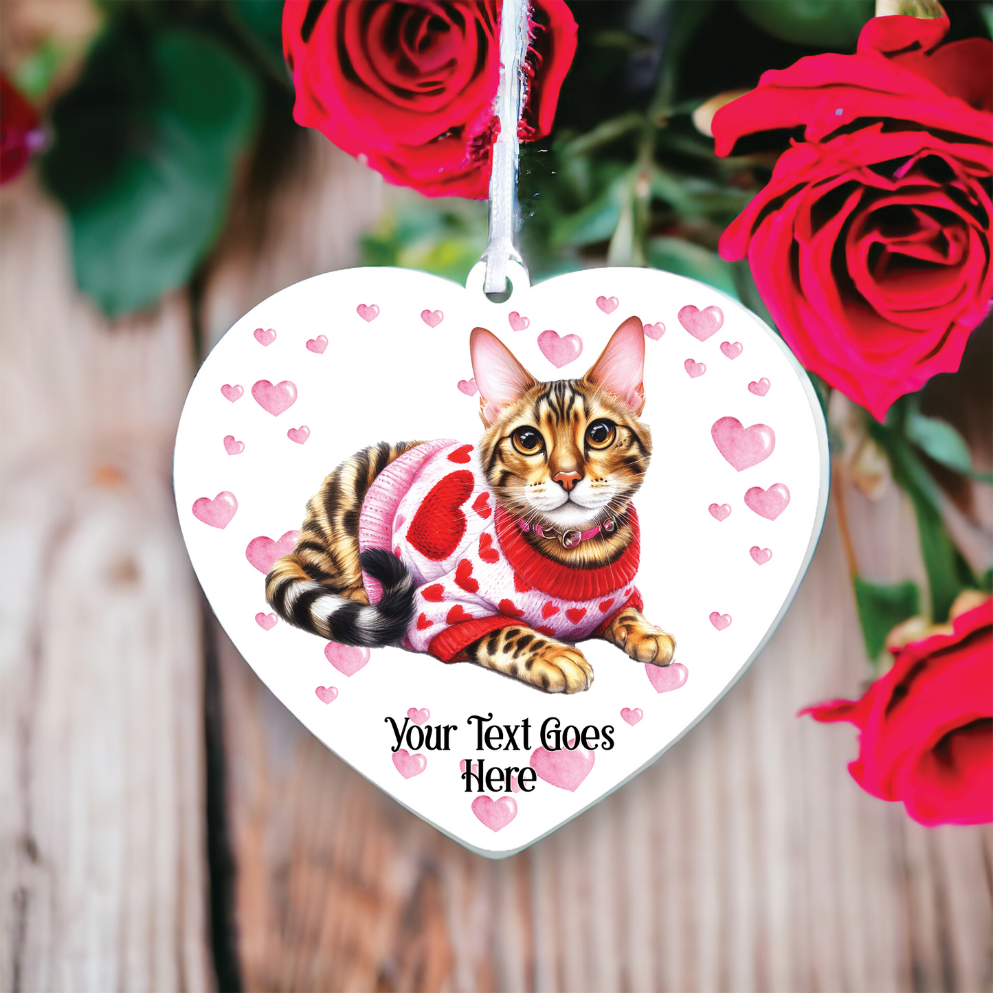 Personalised Bengal Cat Love Decoration B