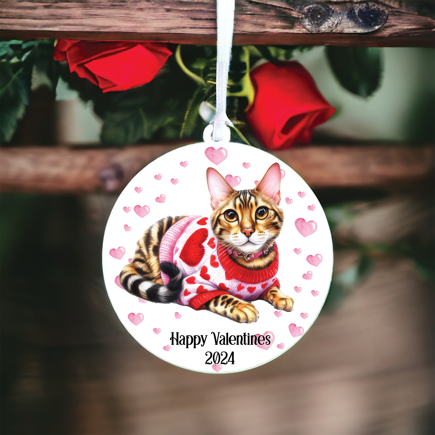 Personalised Bengal Cat Love Decoration B