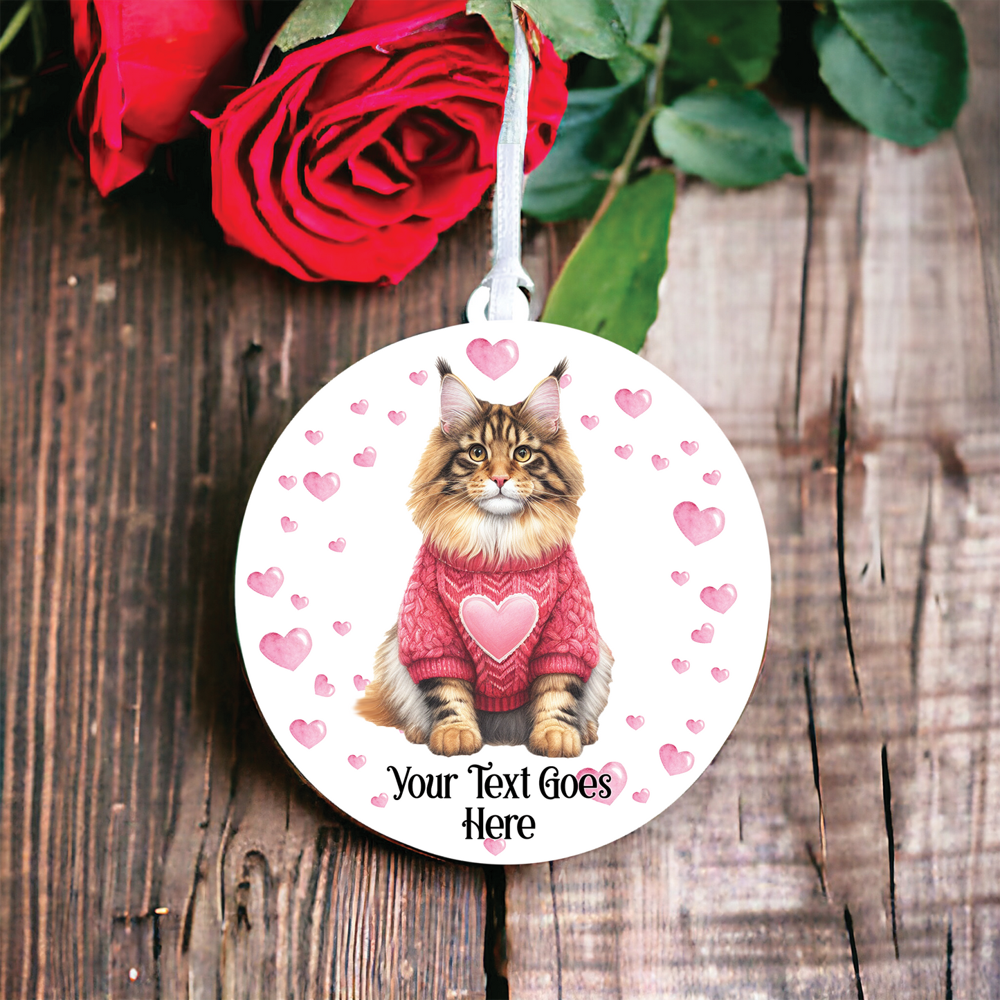 Personalised Maine Coon Cat Love Decoration