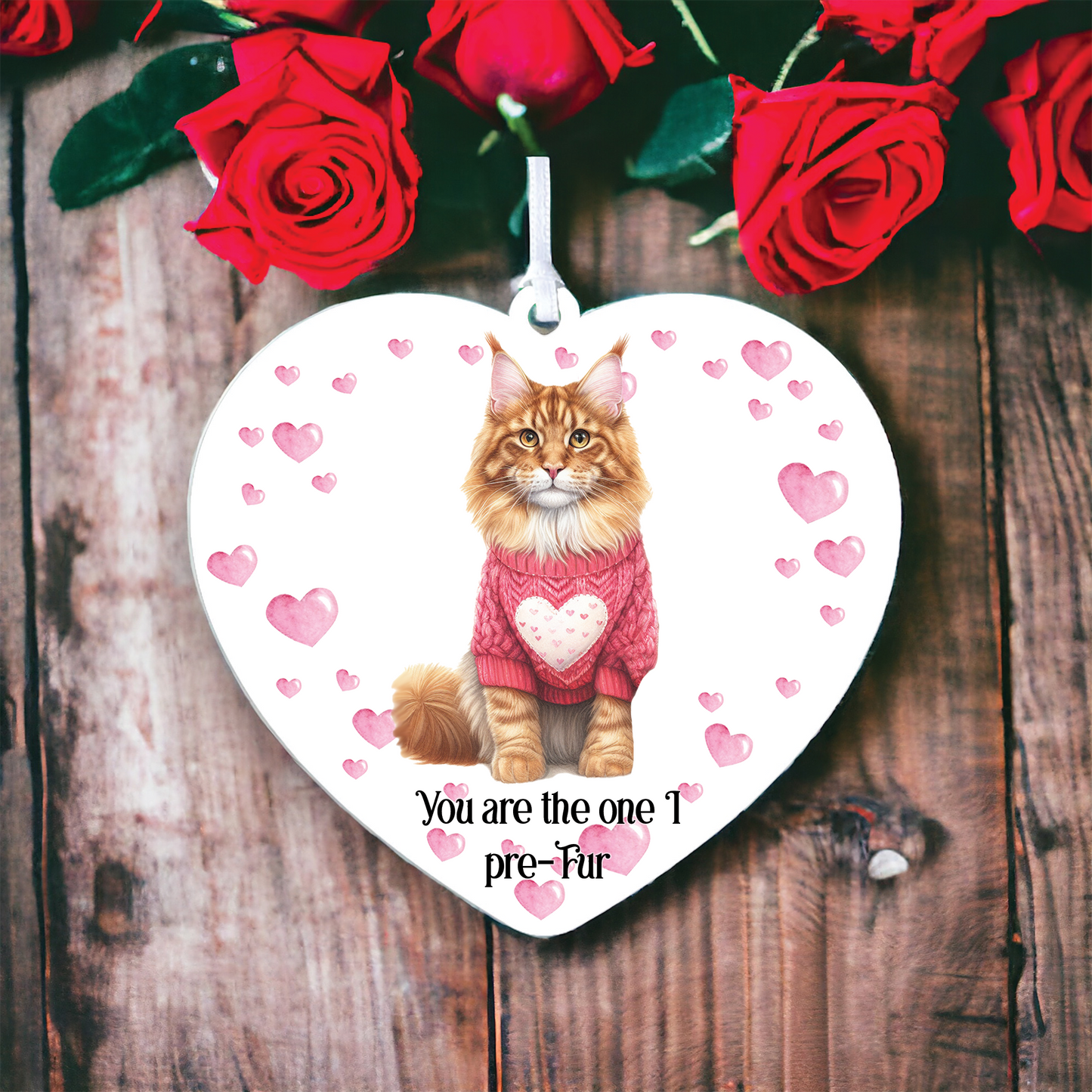 Personalised Maine Coon Cat Love Decoration B