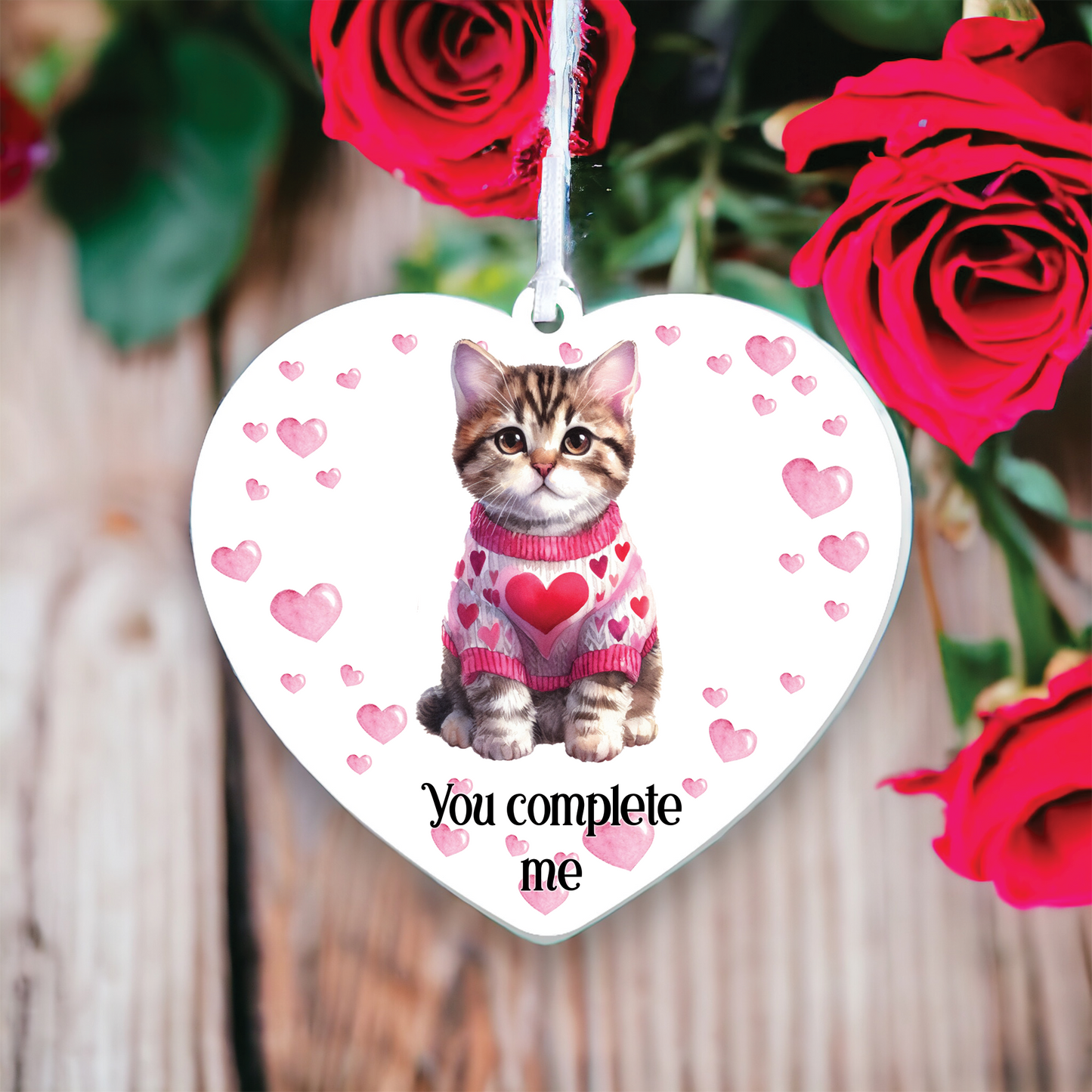 Personalised Tabby Cat Love Decoration