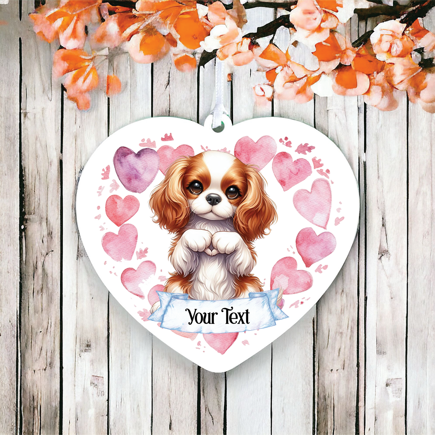 Personalised Cavalier King Charles Spaniel Dog Love Heart Hand