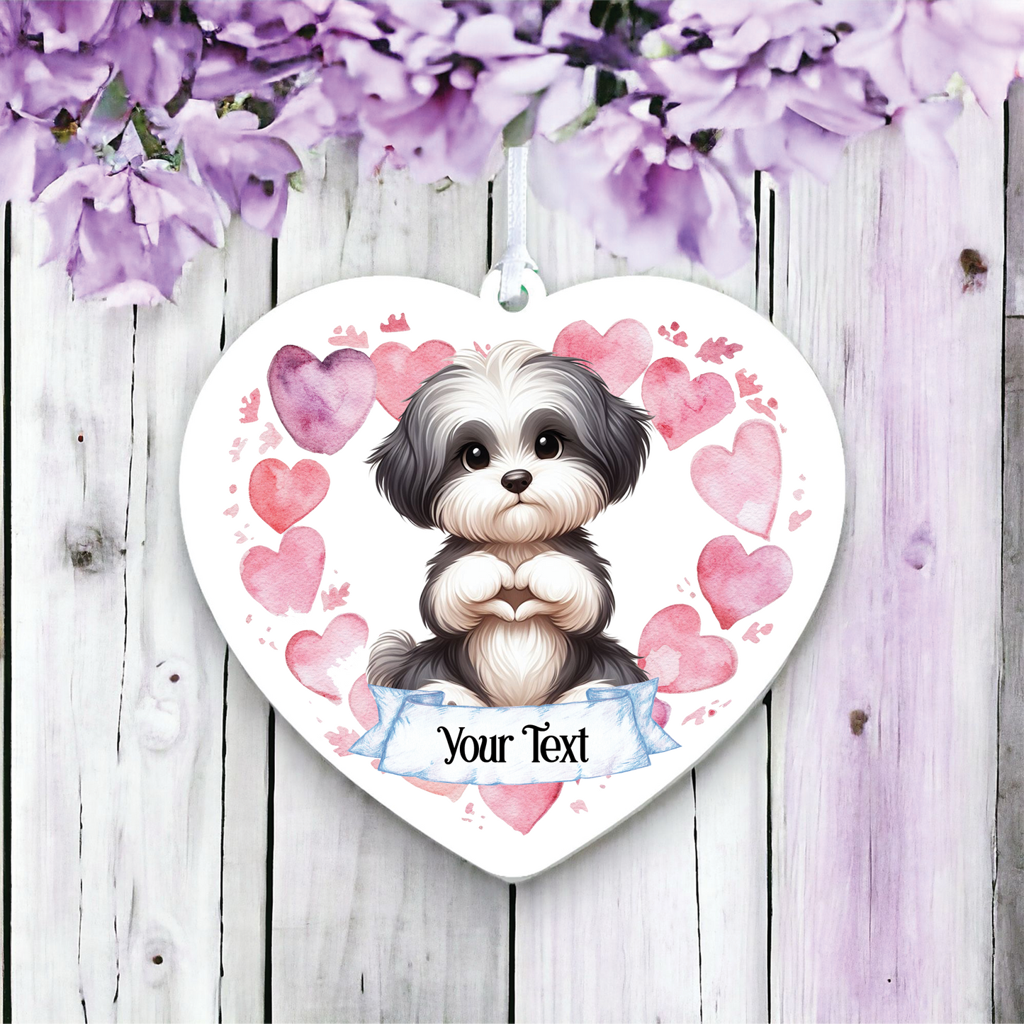 Personalised Havanese Love Heart Hand Decoration