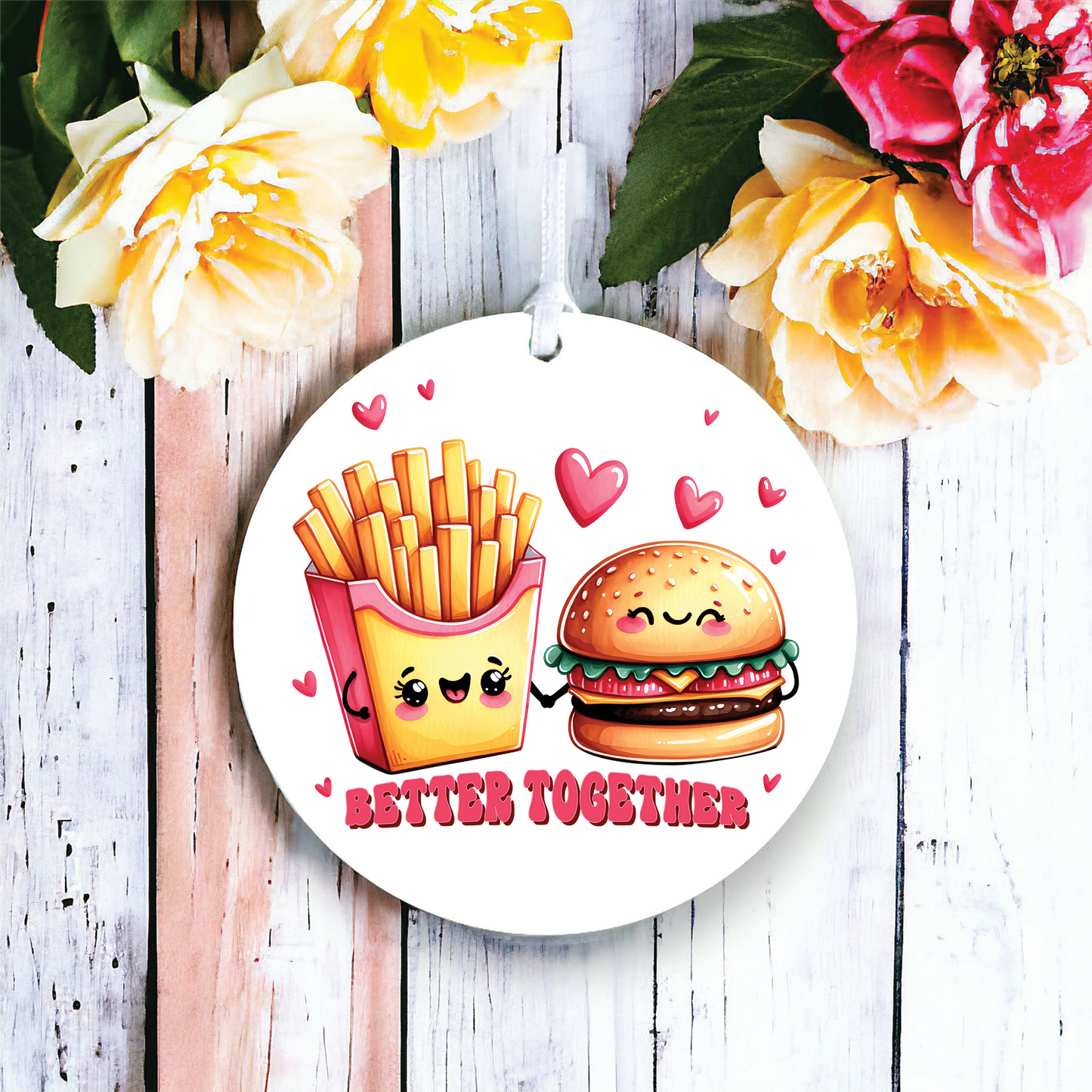 Funny Burger and Chips Love Decoration