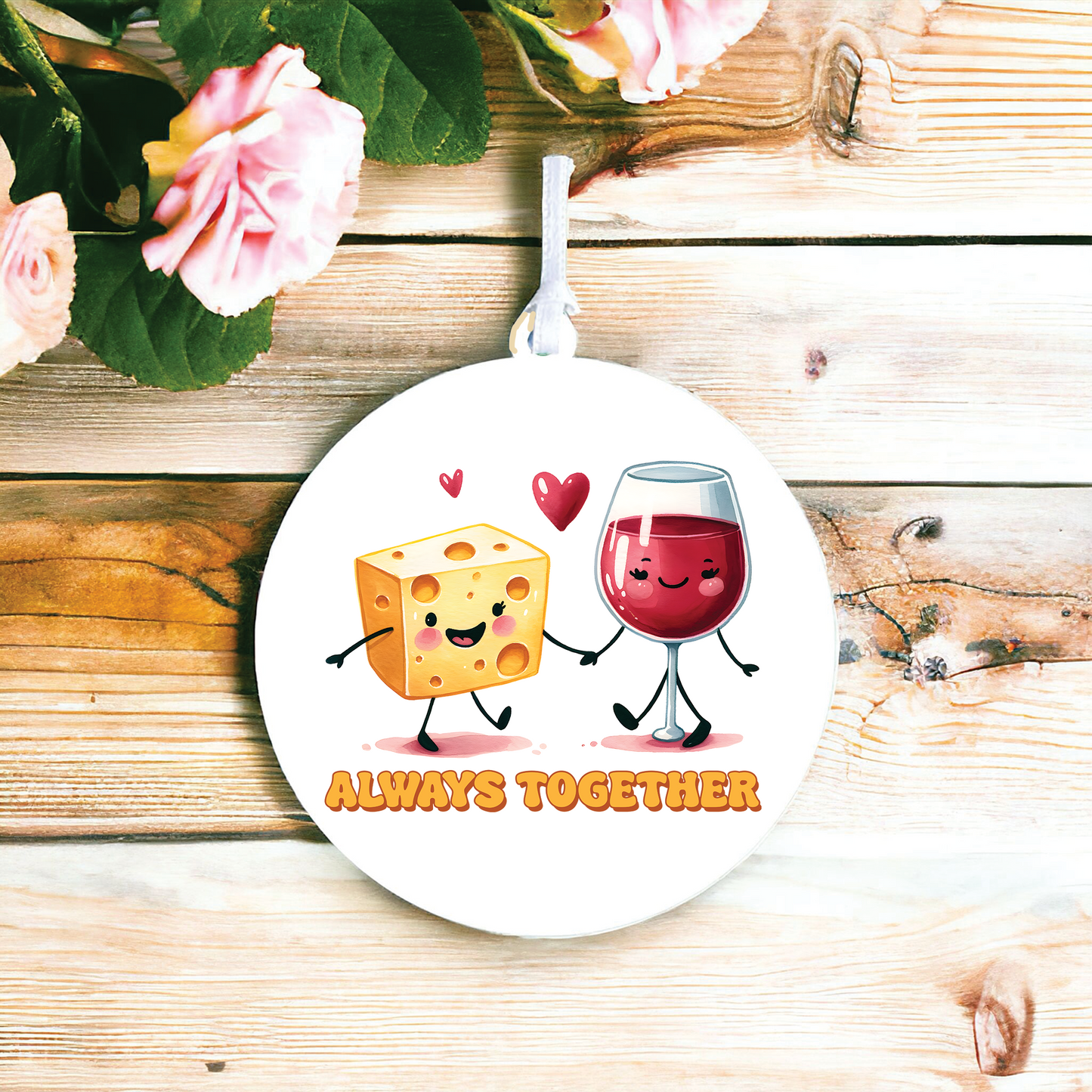 Funny Cheese and Wine Love Decoration