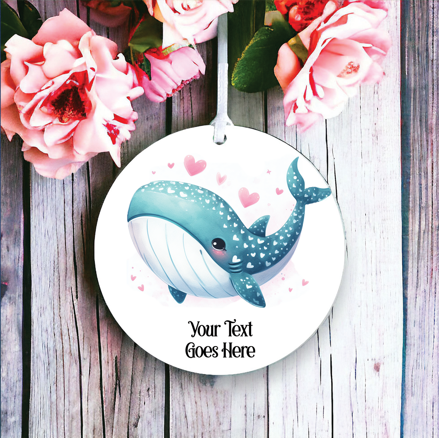 Personalised Cute Whale Shark Love Decoration