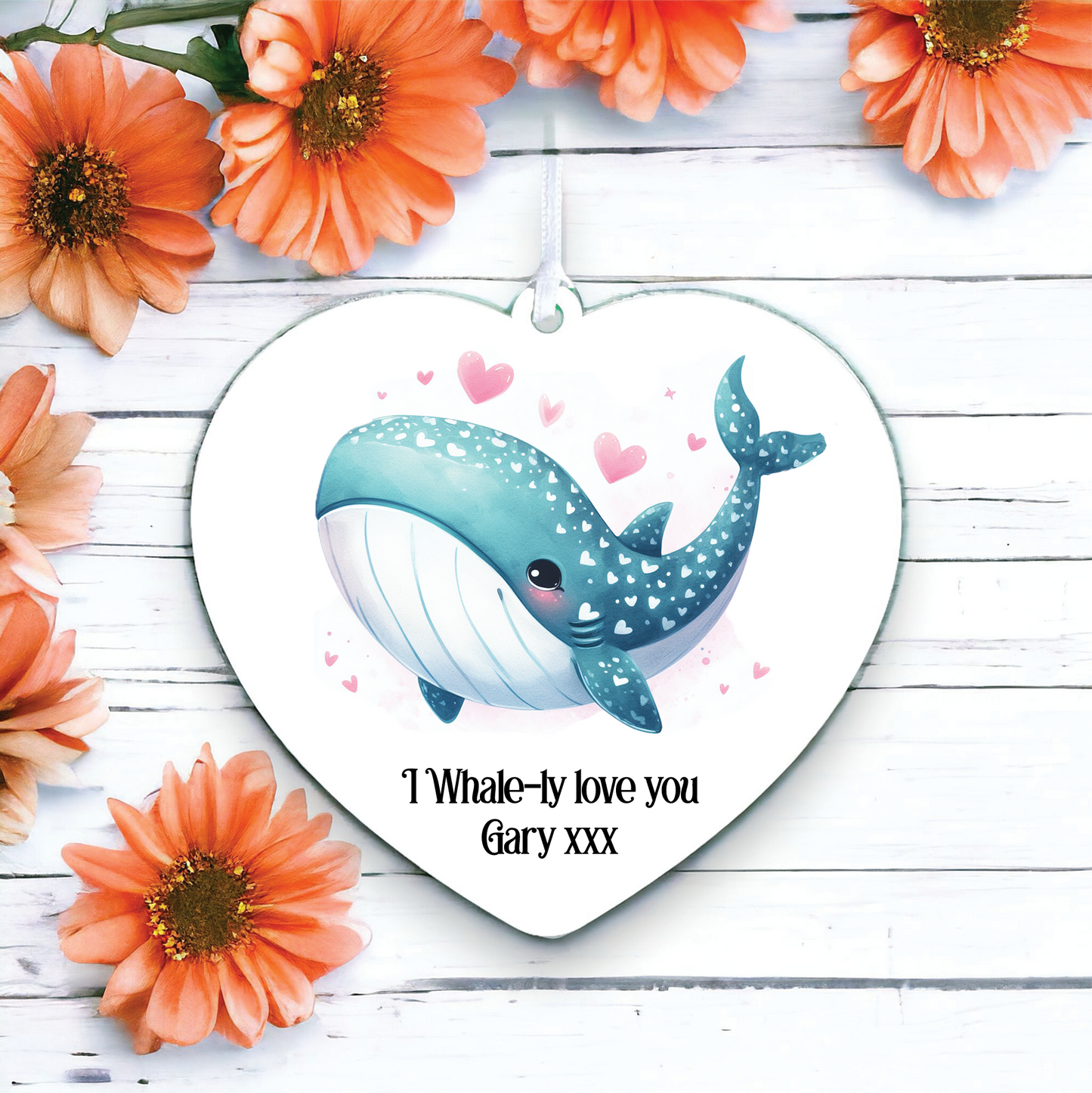 Personalised Cute Whale Shark Love Decoration