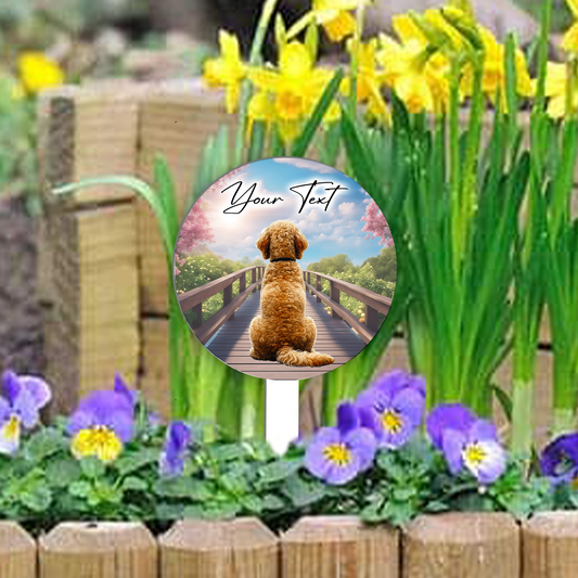 Personalised Bridge Dog Grave Marker - Labradoodle