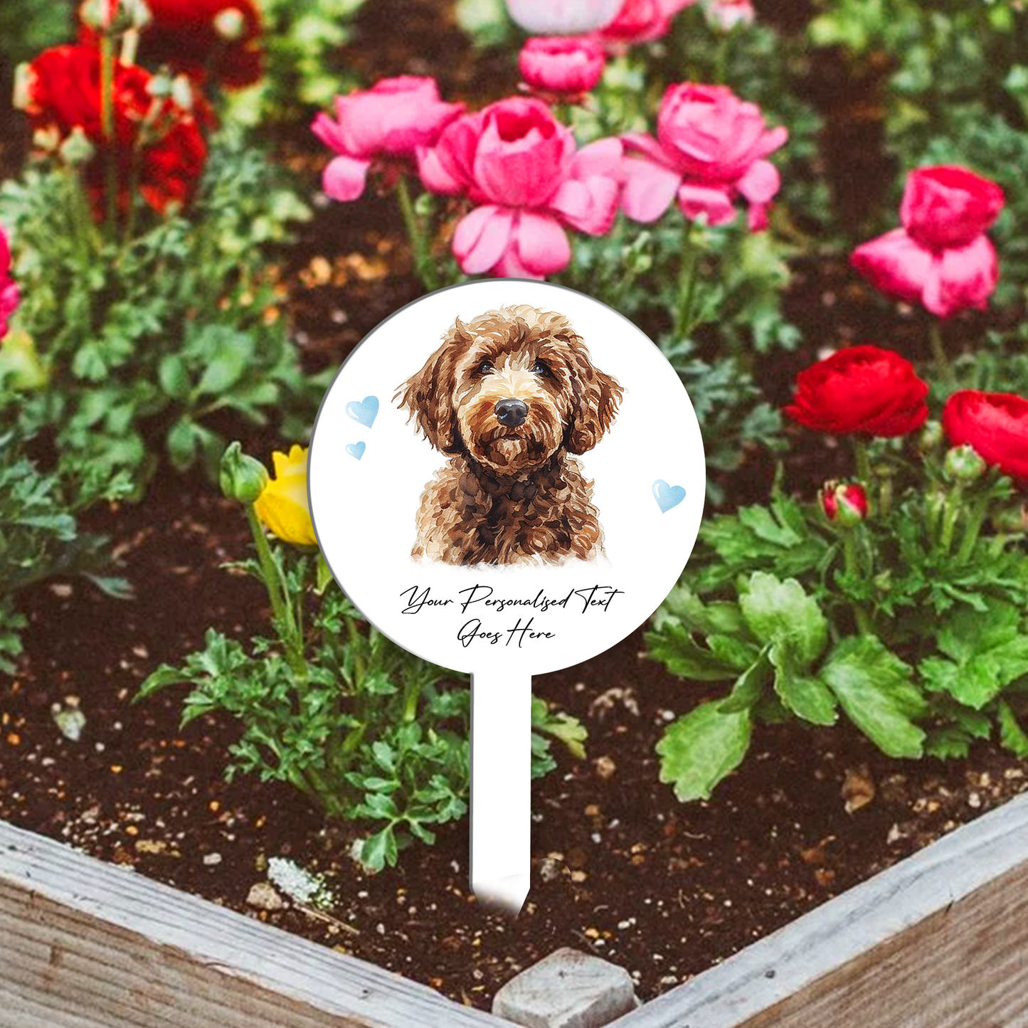 Personalised Dog Love Heart Grave Marker - Labradoodle