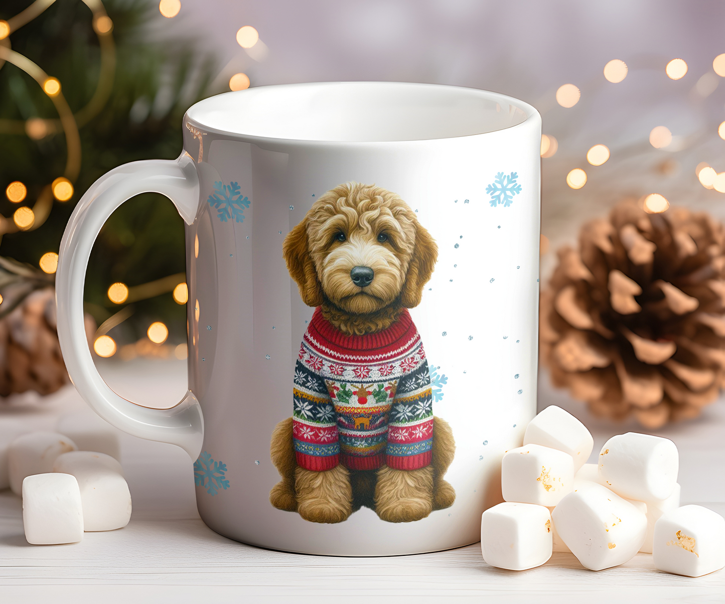 Personalised Labradoodle - Dog Christmas Jumper Gift Mug