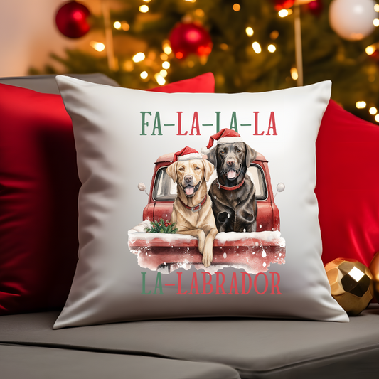 Personalised Christmas Labrador pun - Keepsake Gift cushion, by Floppsie Moppsie – floppsiemoppsie at floppsiemoppsie.co.uk