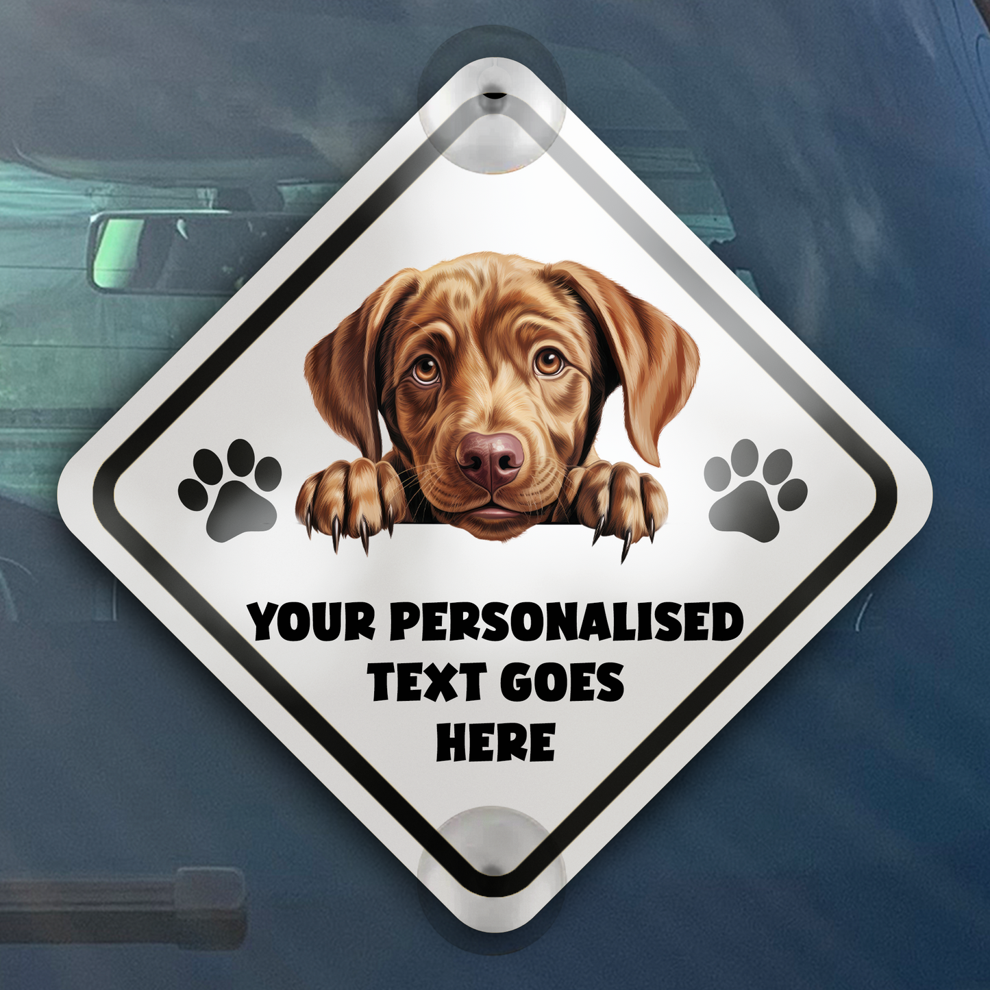 Personalised Dog On Board Car Window Sign - Labrador Retriever