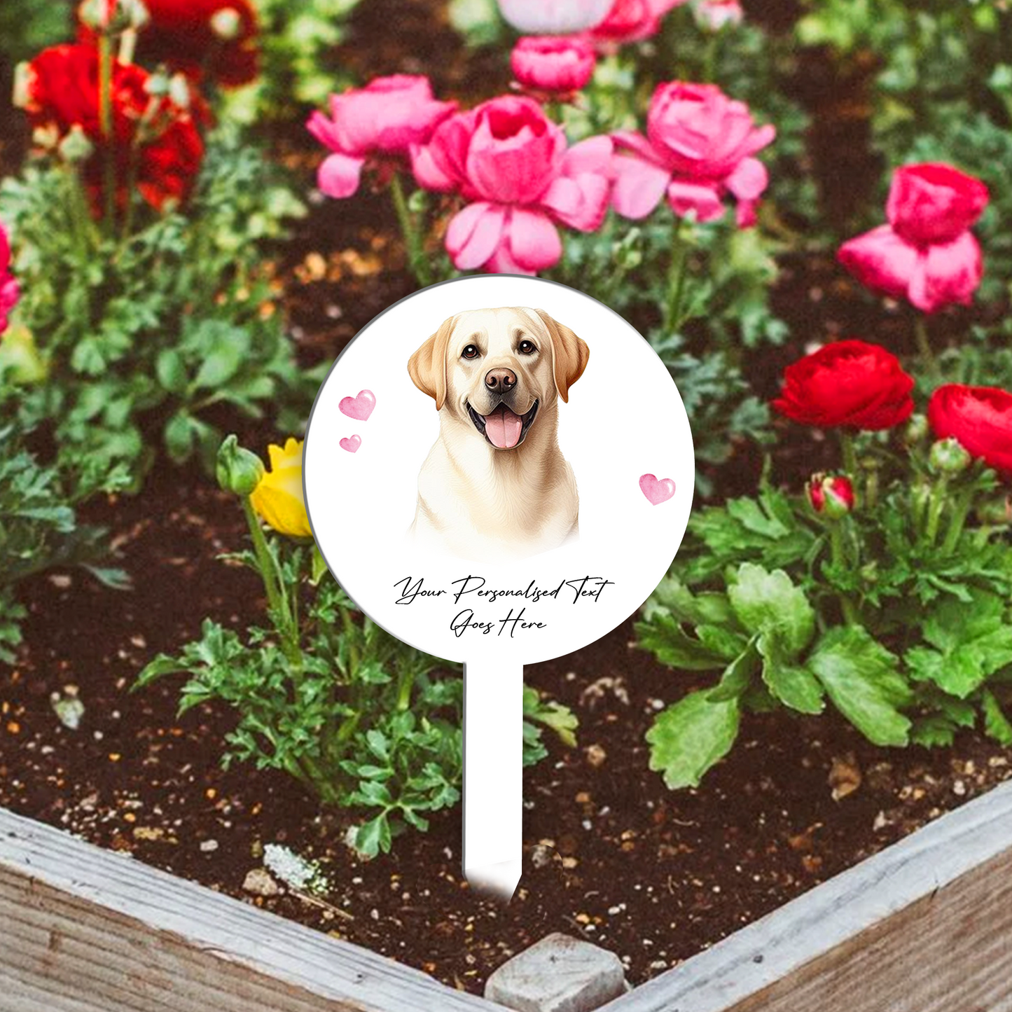 Personalised Dog Love Heart Grave Marker - Labrador Retriever