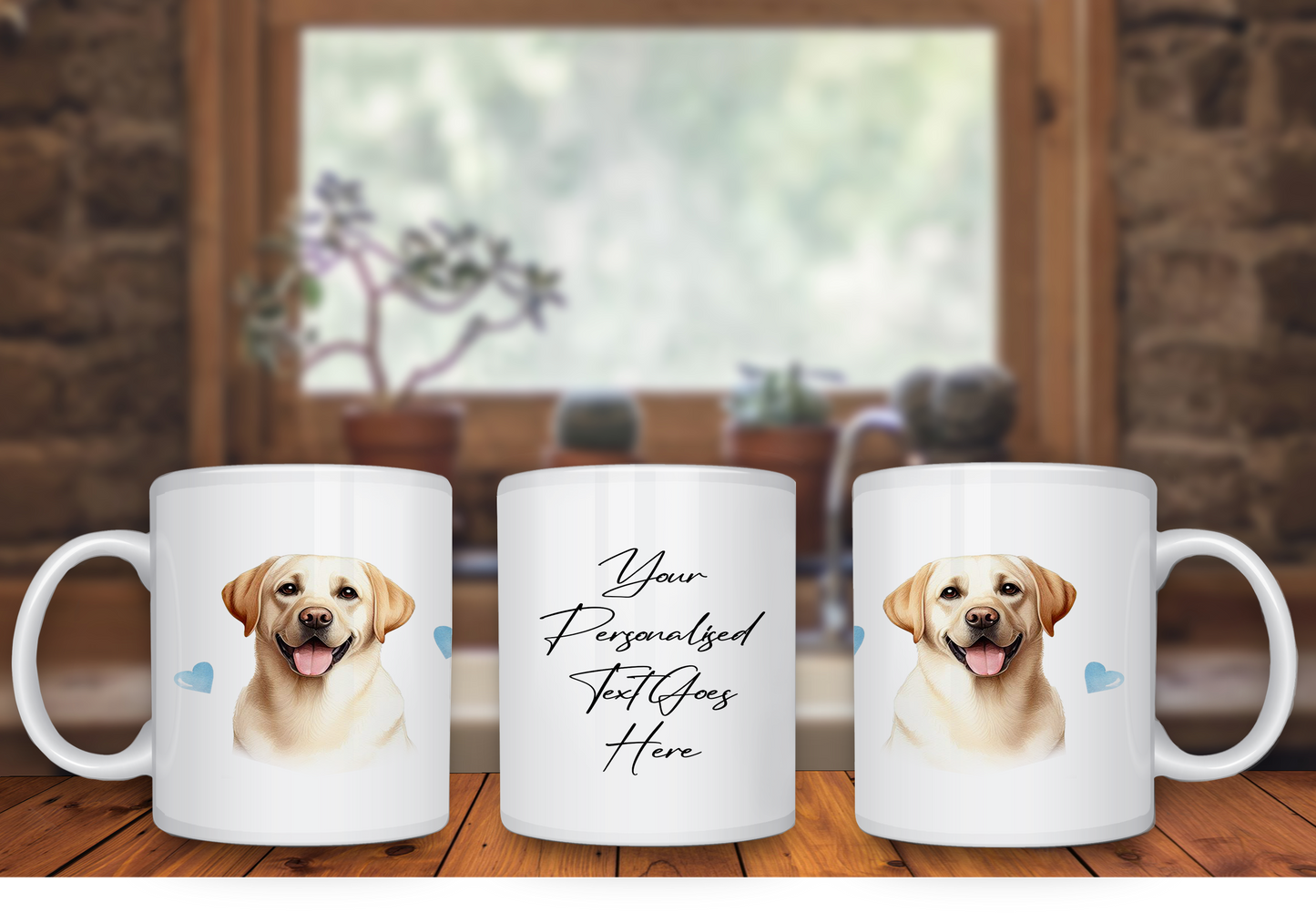 Personalised Dog Gift Mug - Labrador Retriever with Custom Message and Optional Hearts