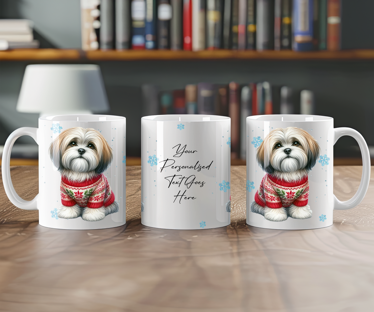 Personalised Lhasa Apso - Dog Christmas Jumper Gift Mug